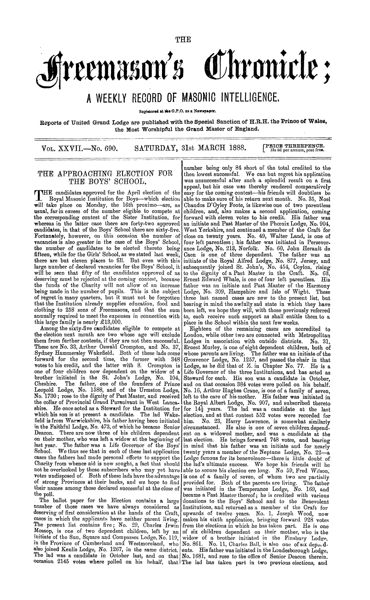 The Freemason's Chronicle