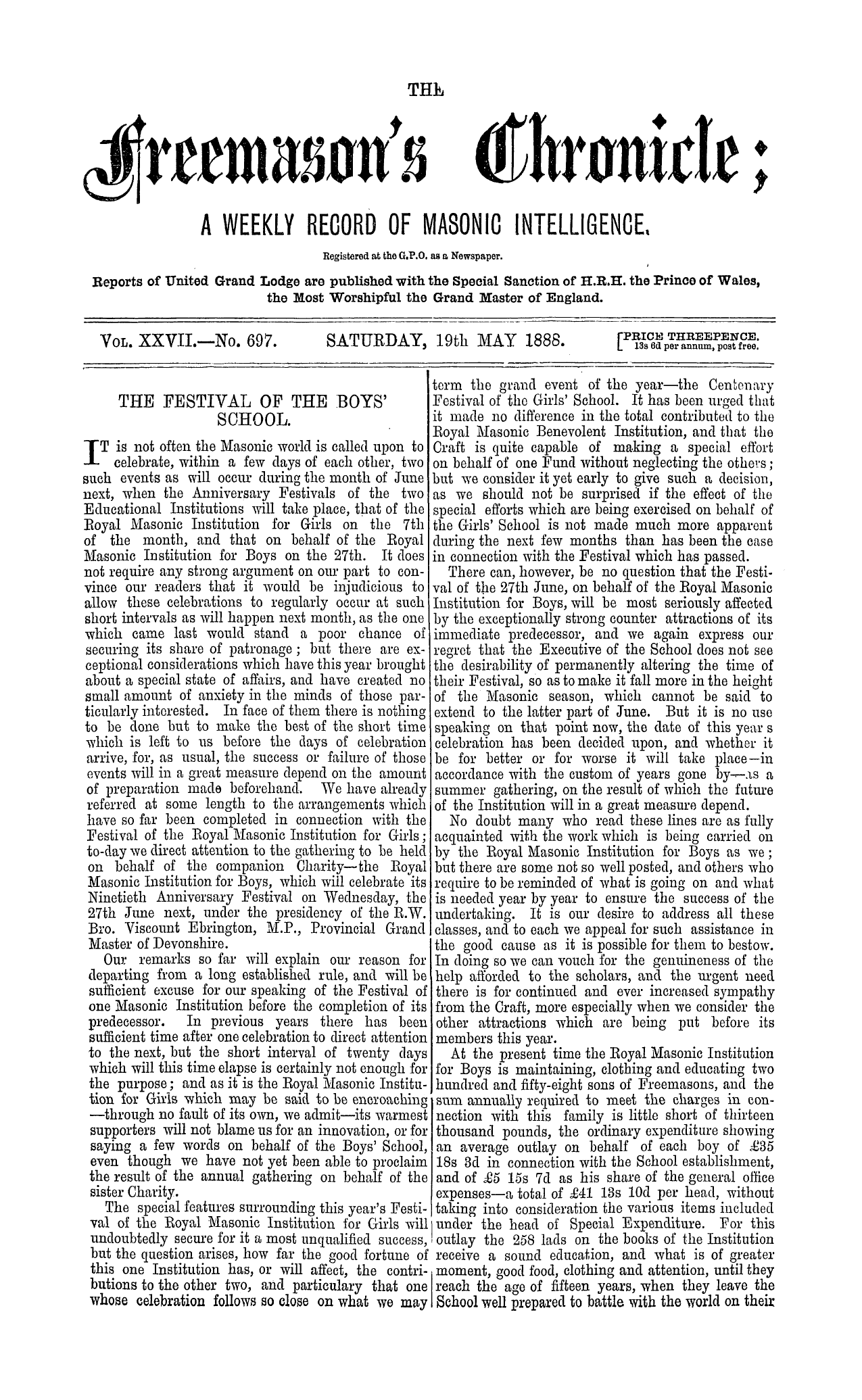The Freemason's Chronicle