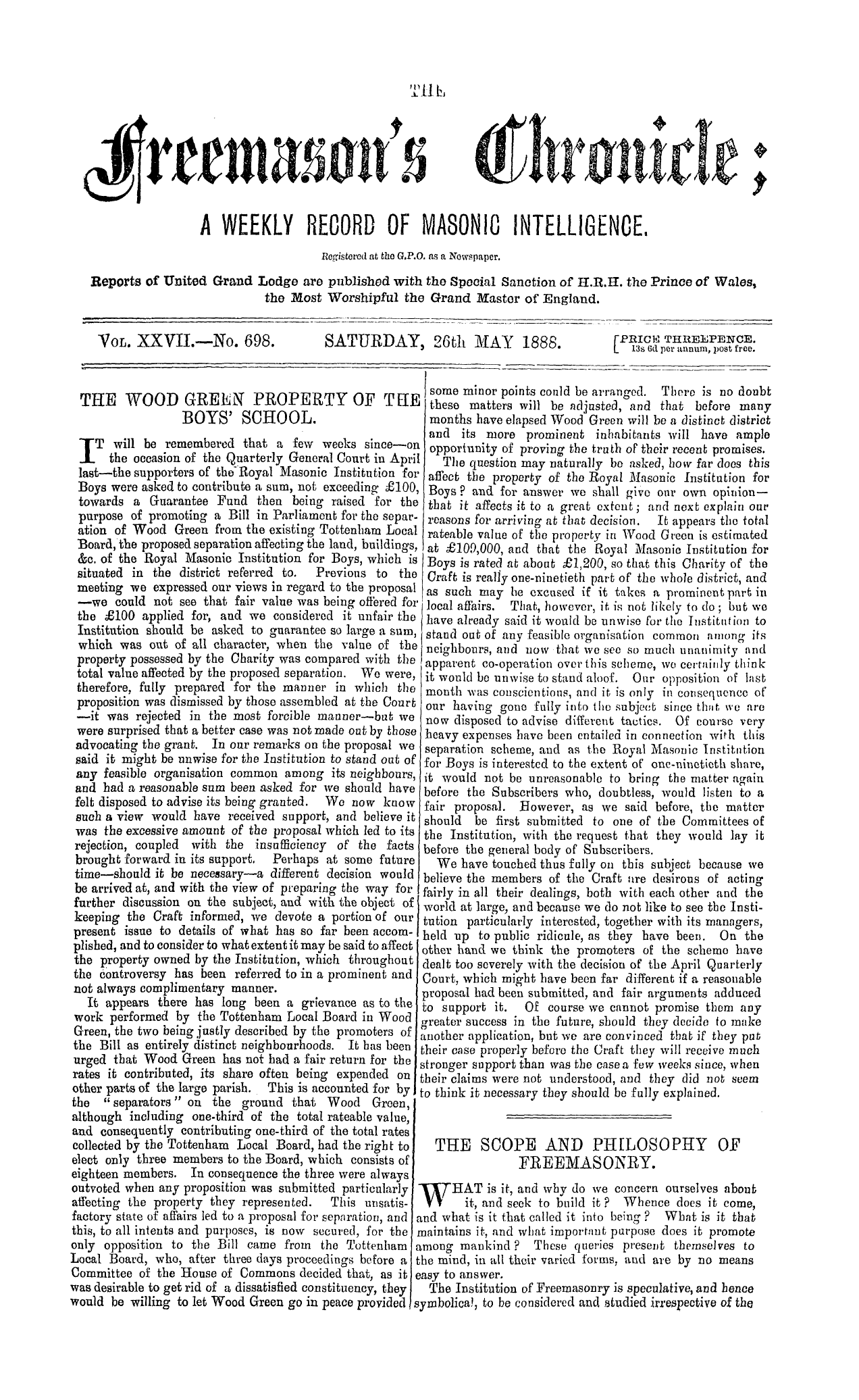 The Freemason's Chronicle