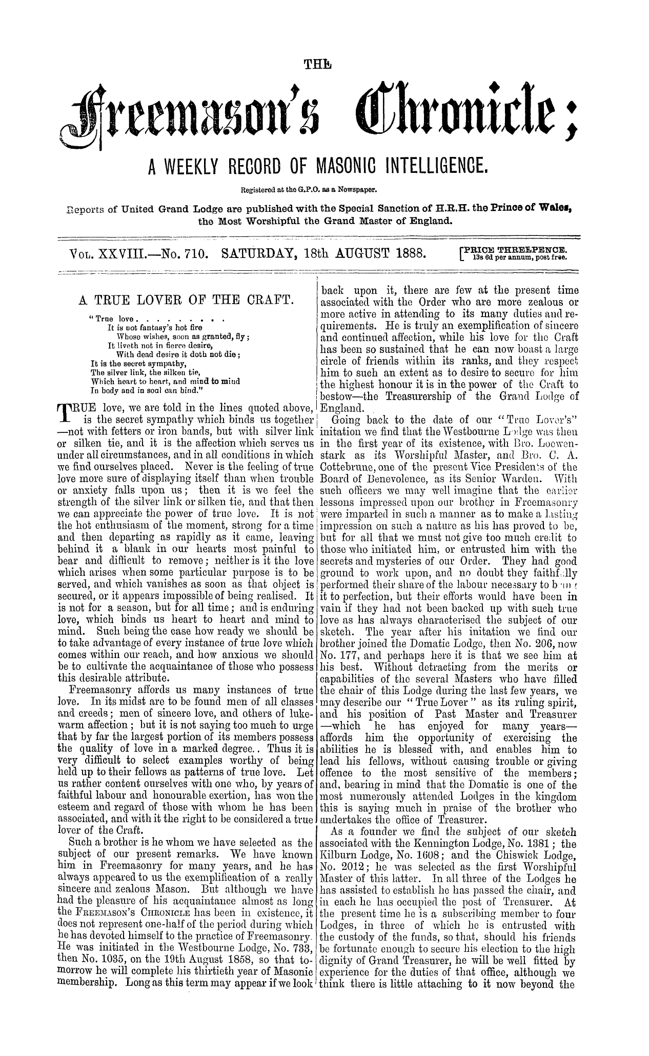 The Freemason's Chronicle