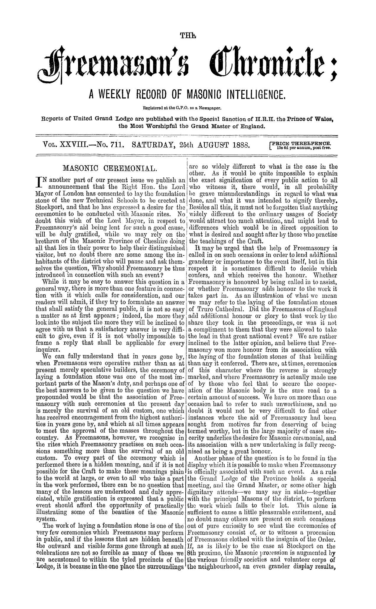 The Freemason's Chronicle