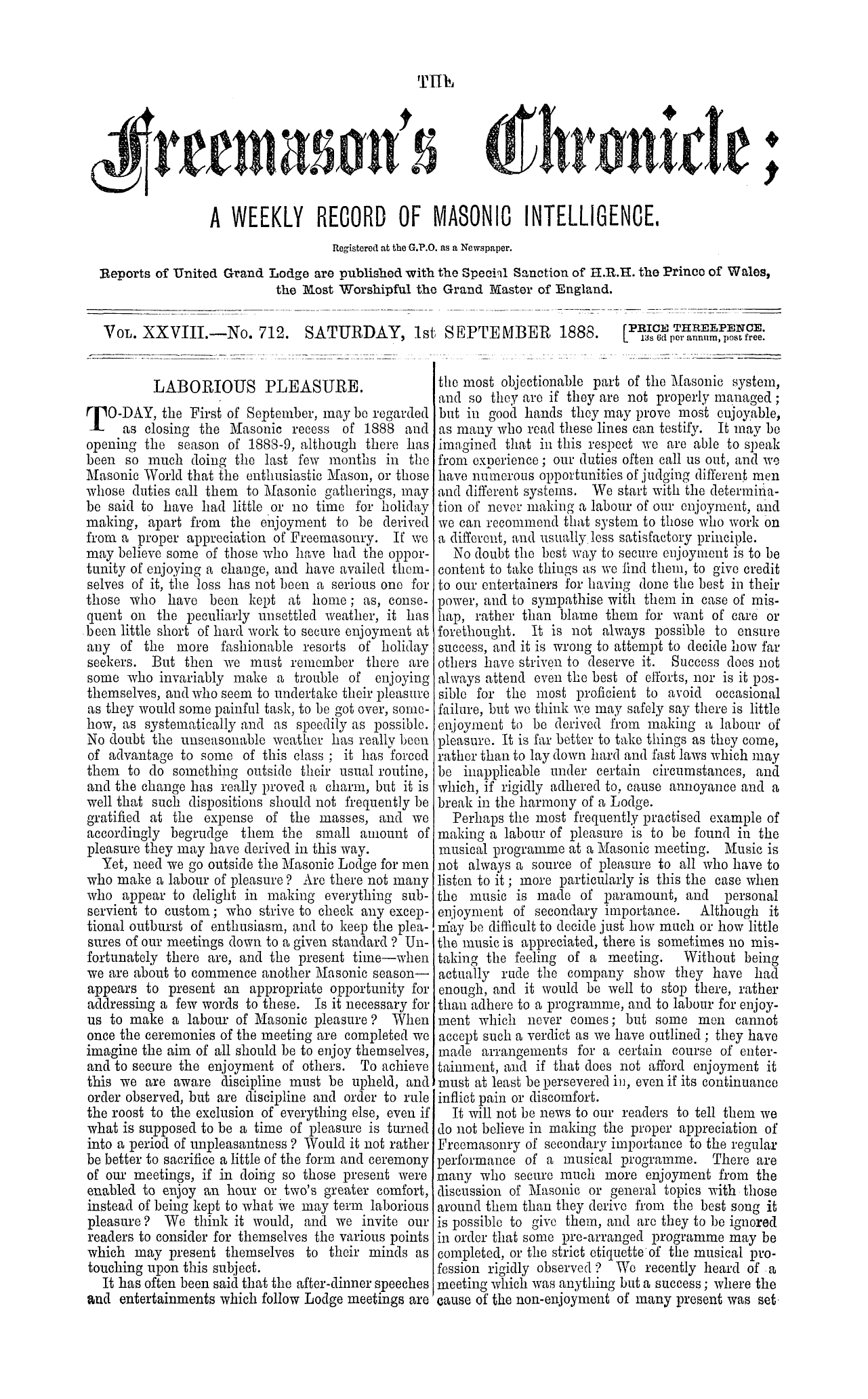 The Freemason's Chronicle