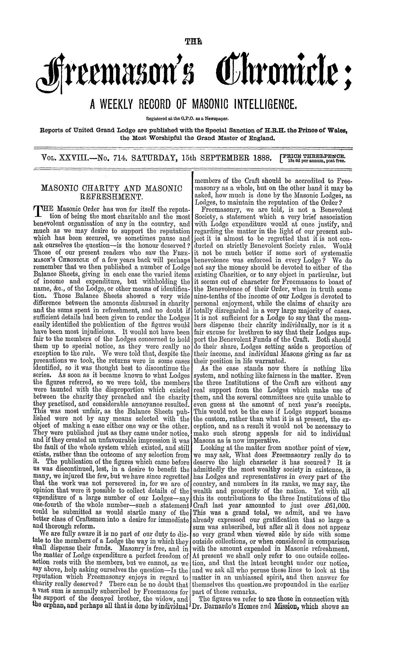 The Freemason's Chronicle
