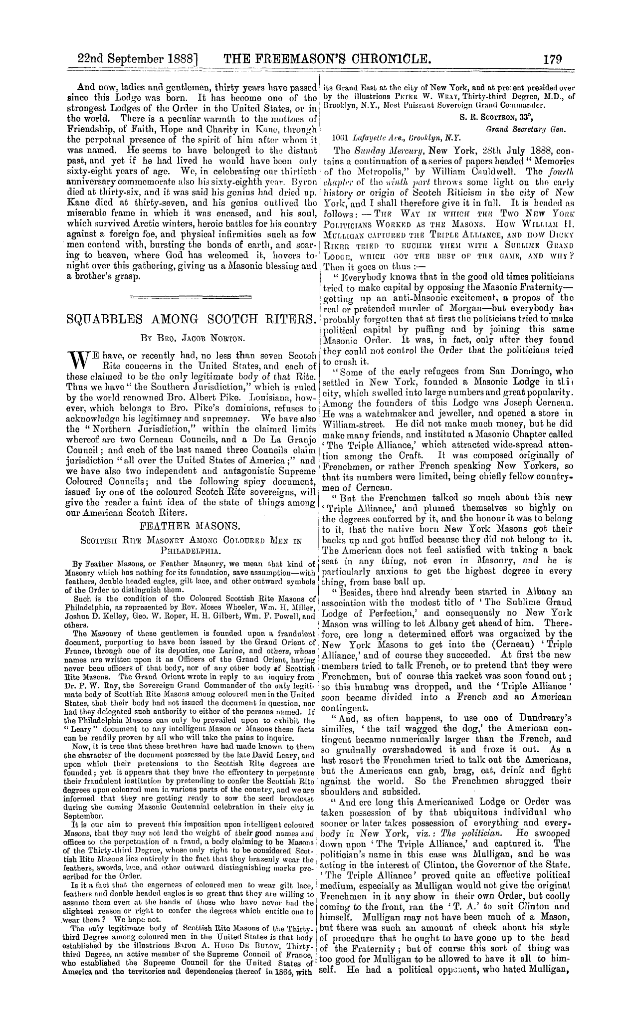 The Freemason's Chronicle: 1888-09-22 - Two Priceless Pictures.