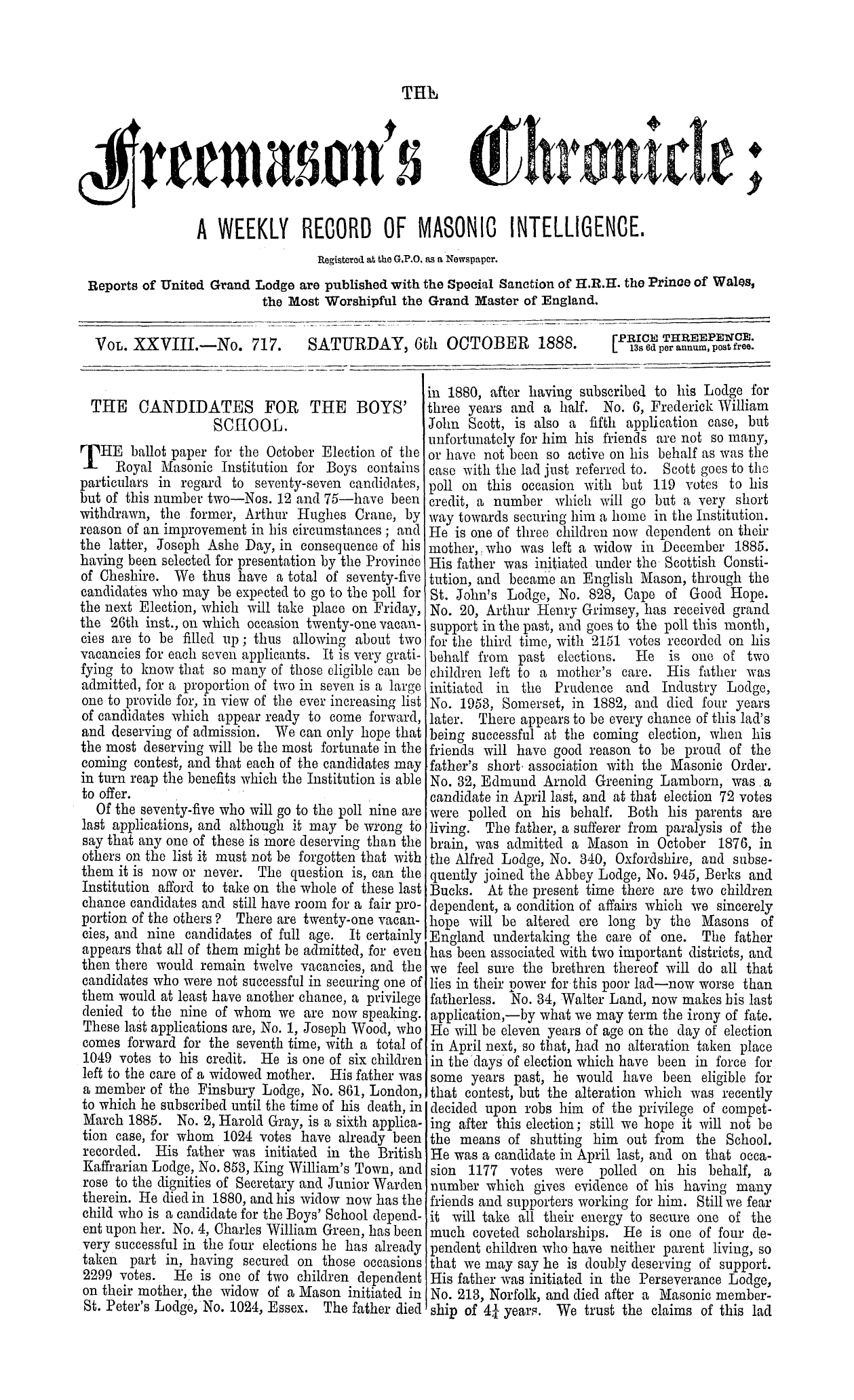 The Freemason's Chronicle
