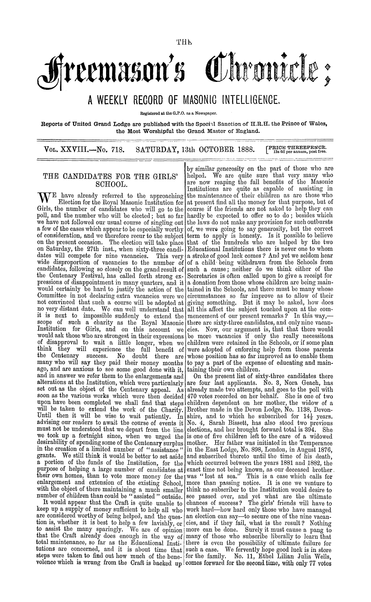 The Freemason's Chronicle