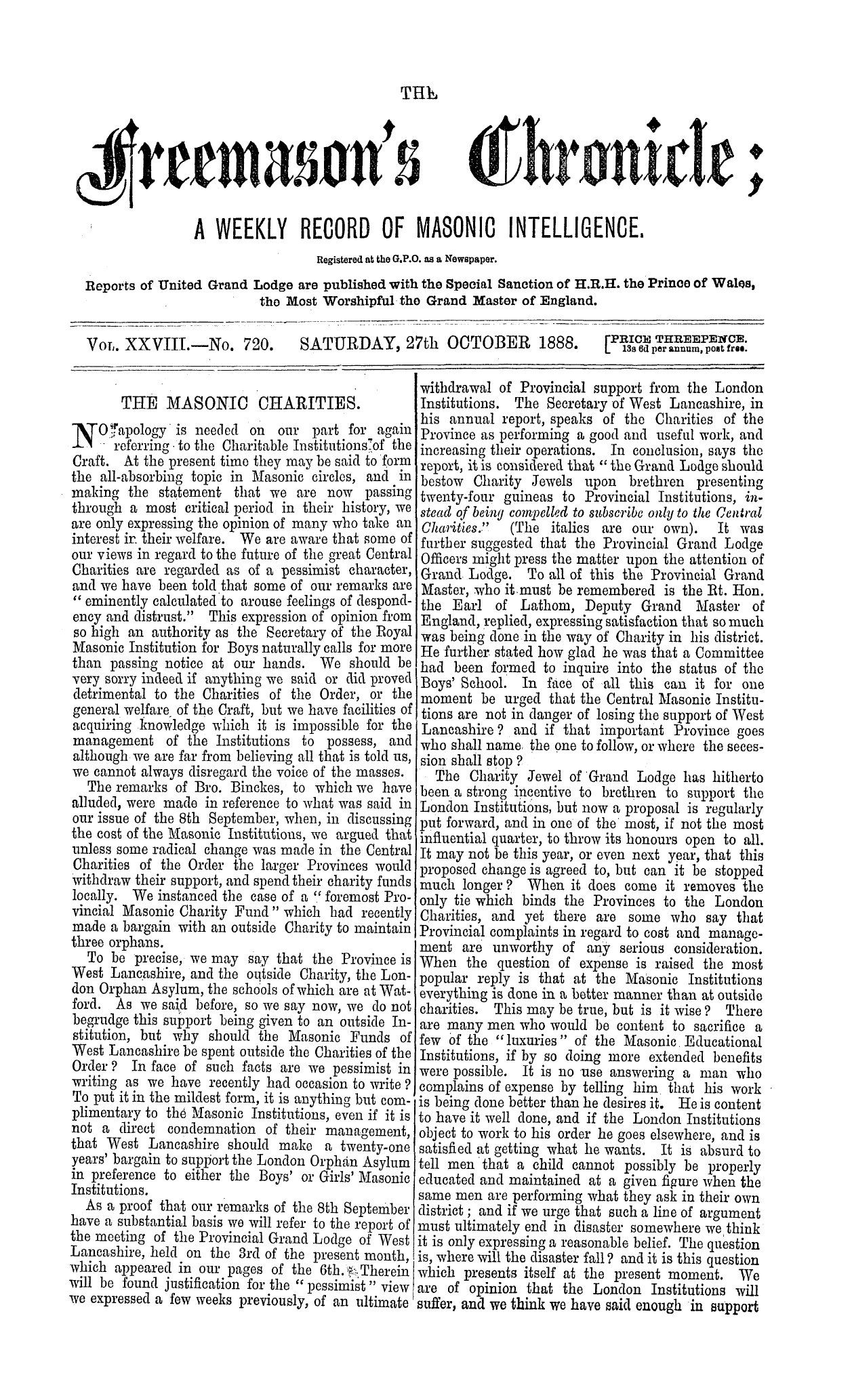 The Freemason's Chronicle