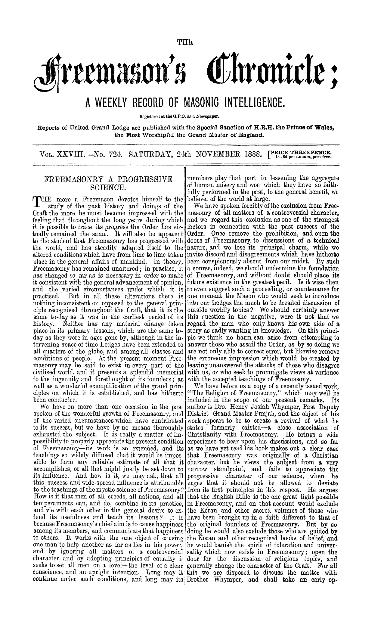 The Freemason's Chronicle