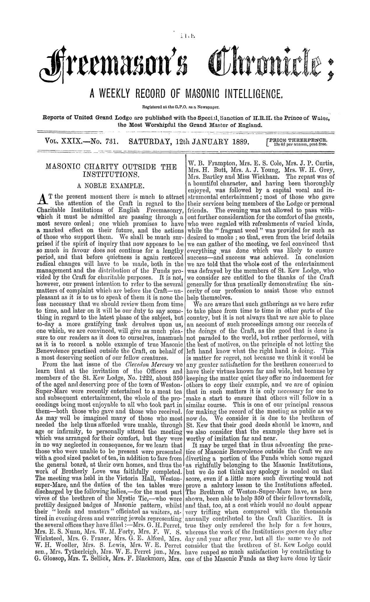 The Freemason's Chronicle