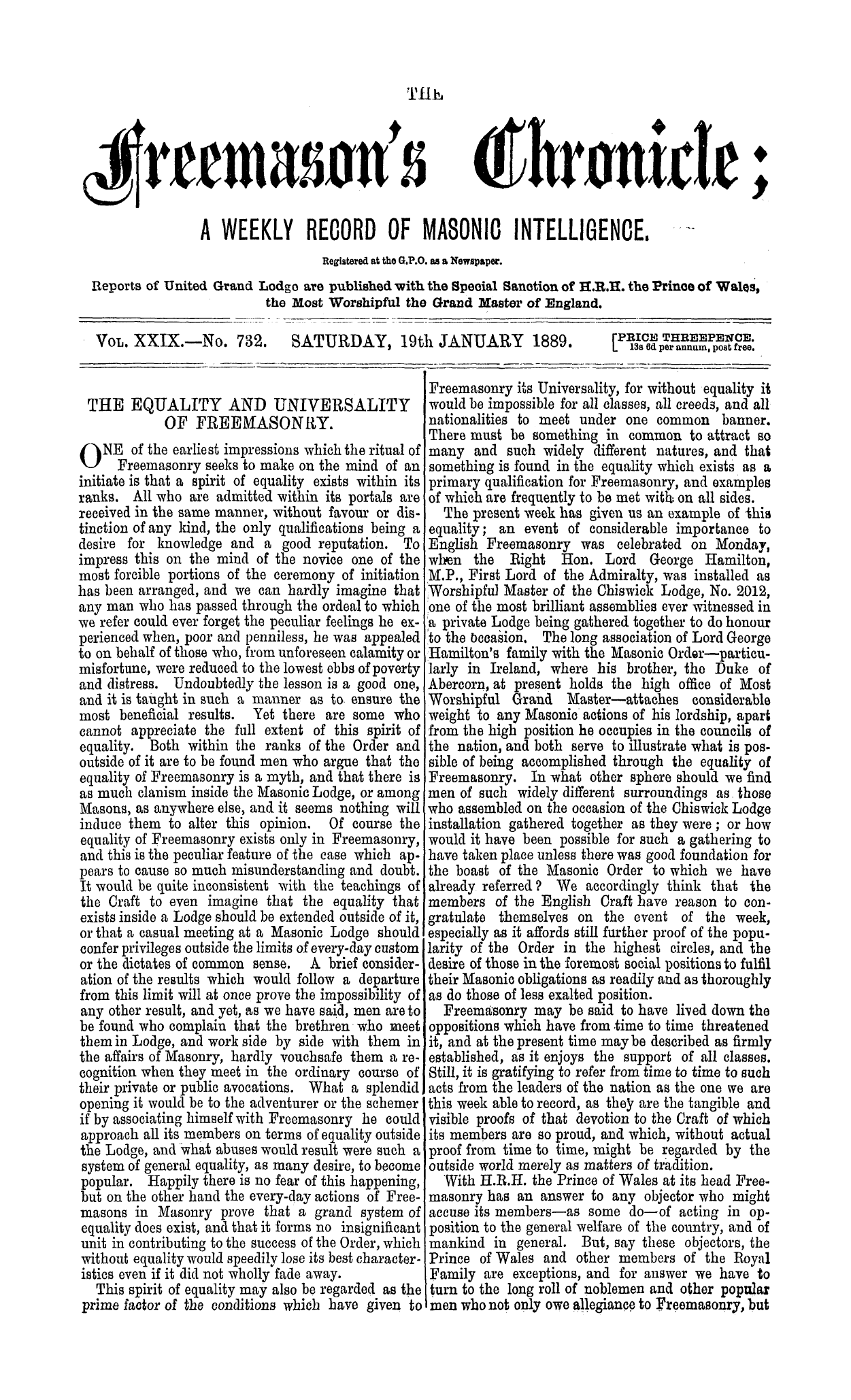The Freemason's Chronicle