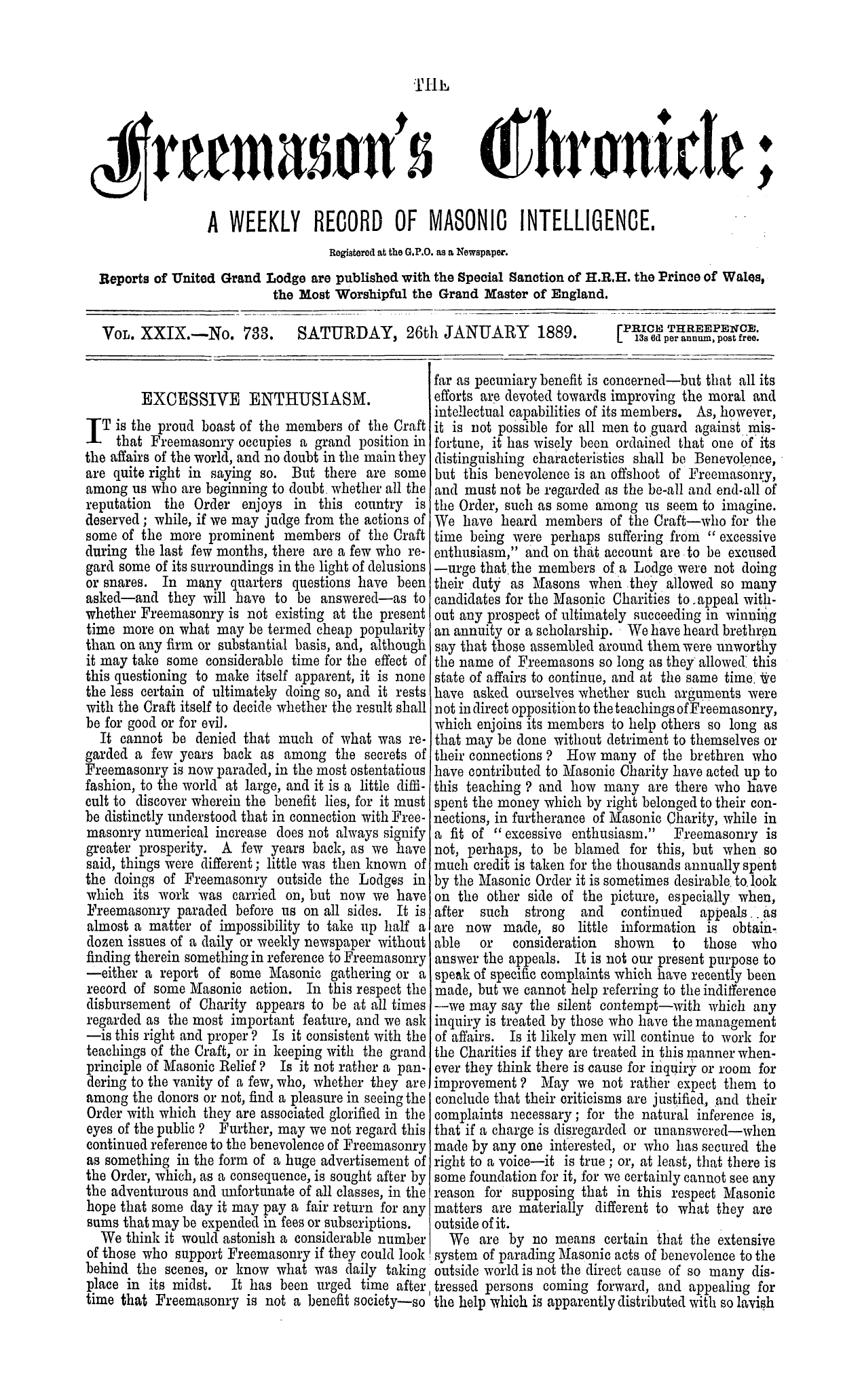The Freemason's Chronicle