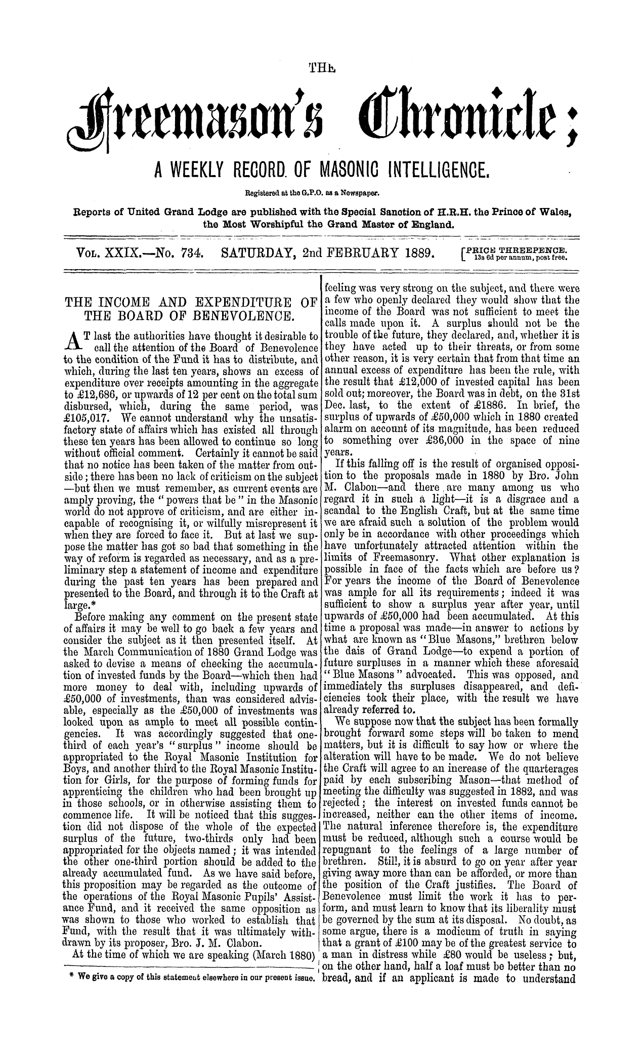 The Freemason's Chronicle