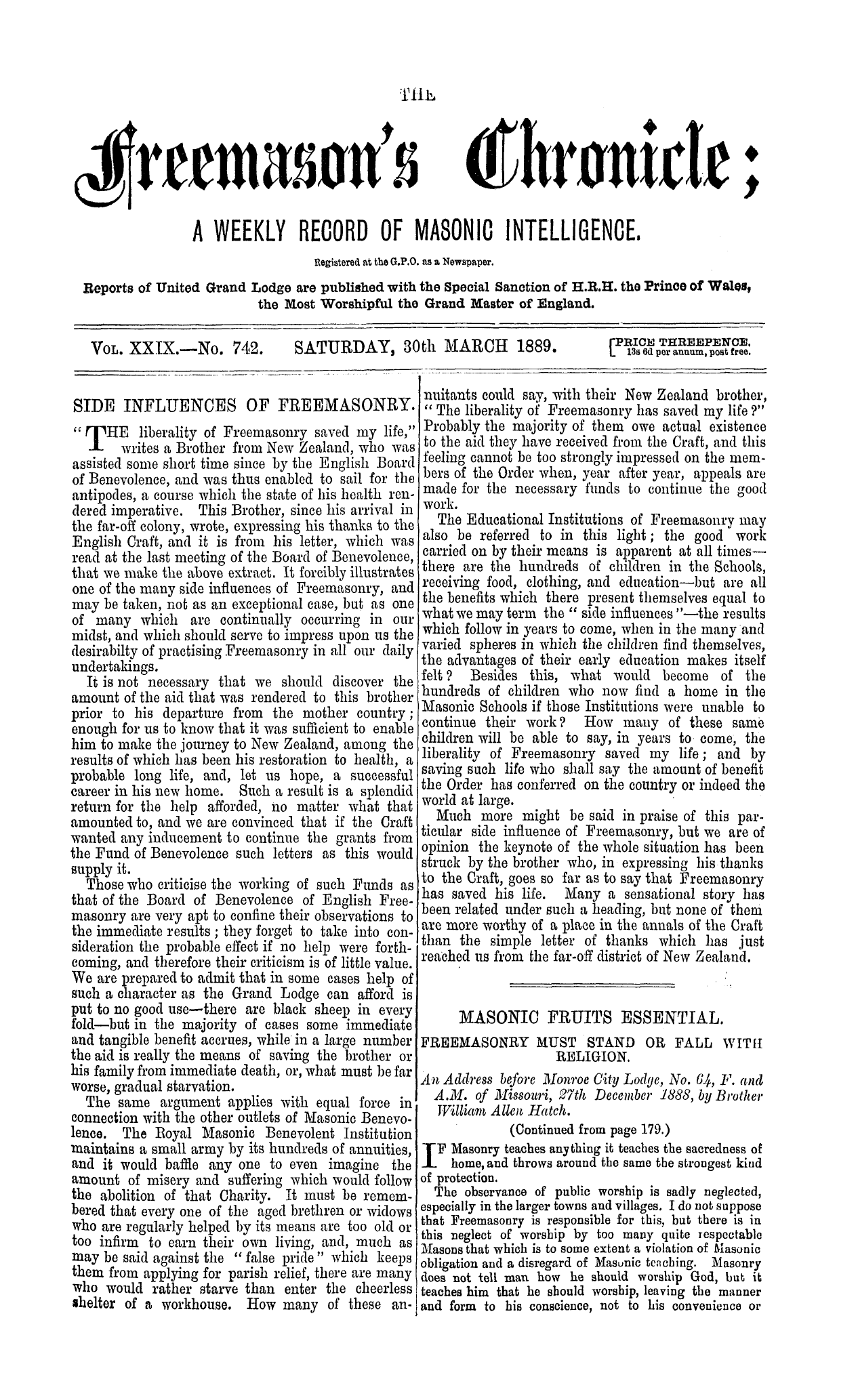 The Freemason's Chronicle
