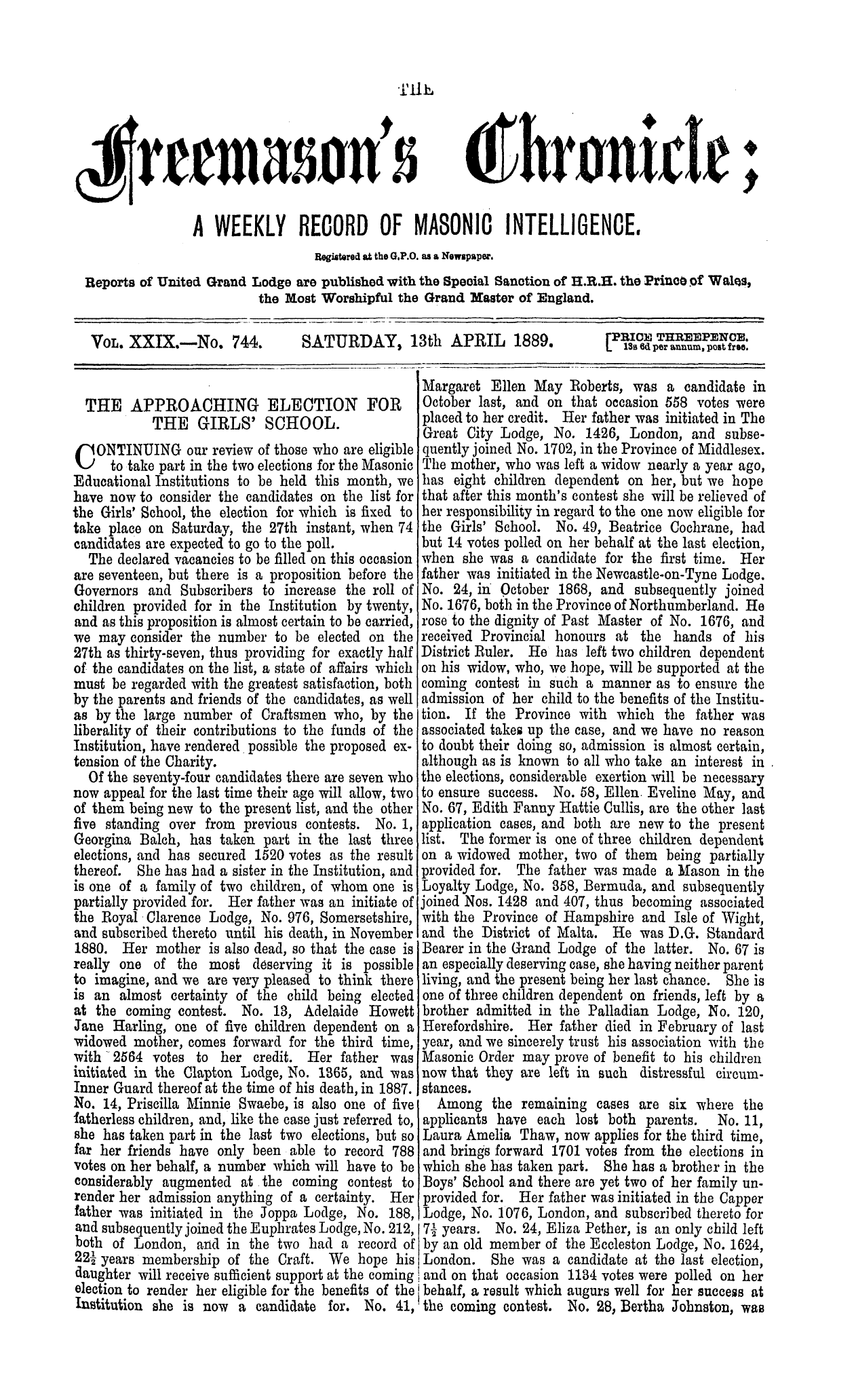 The Freemason's Chronicle