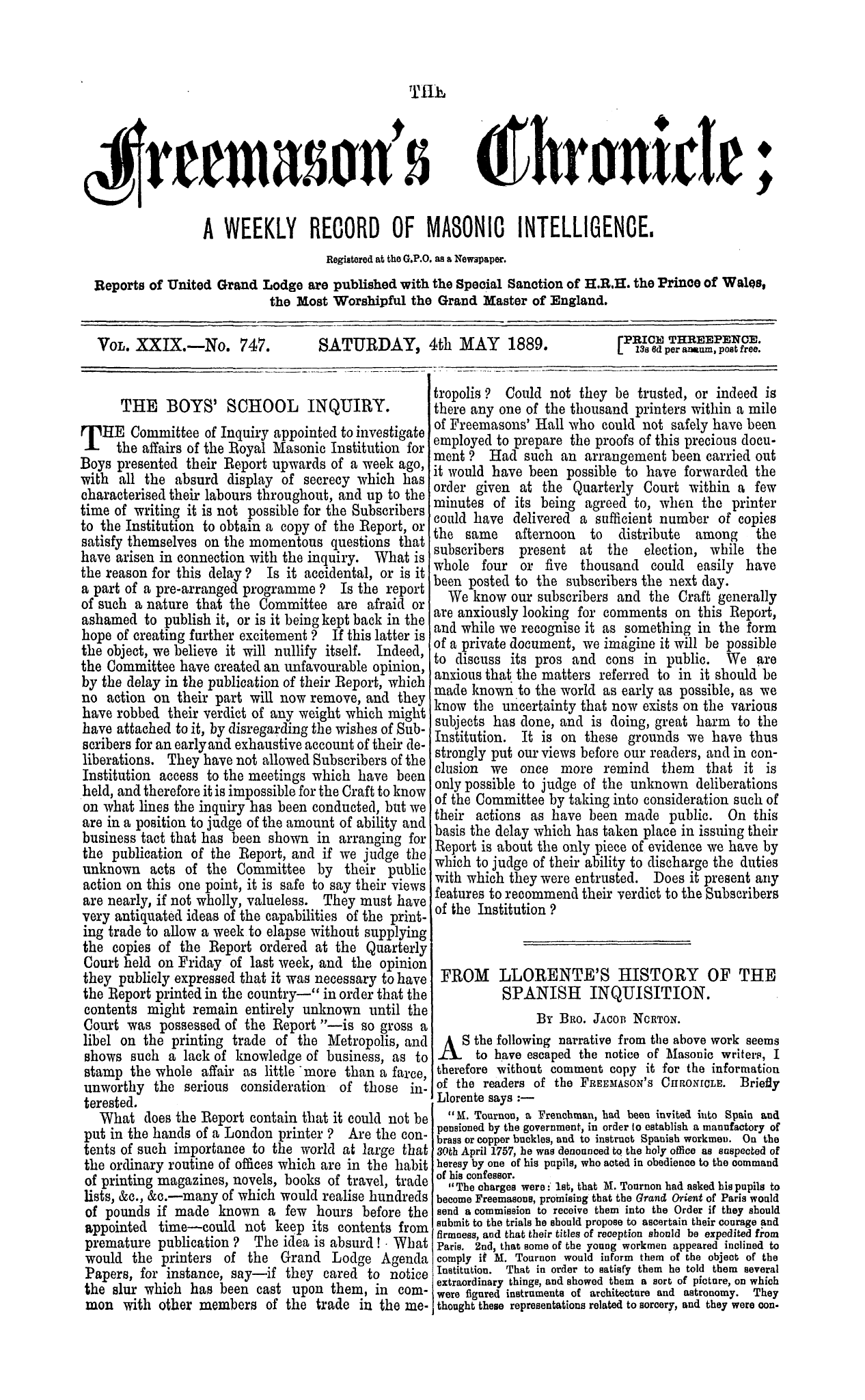 The Freemason's Chronicle
