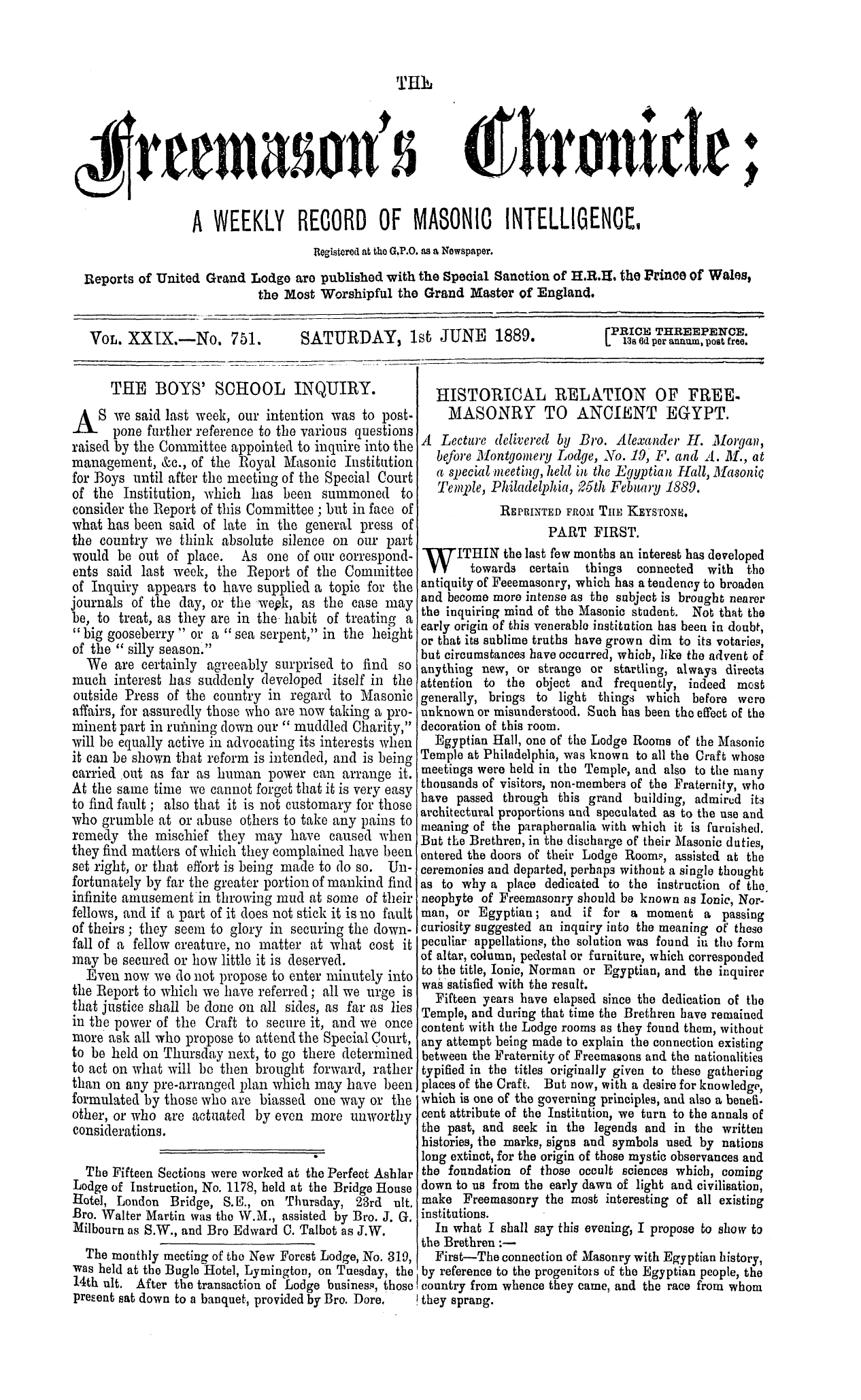 The Freemason's Chronicle