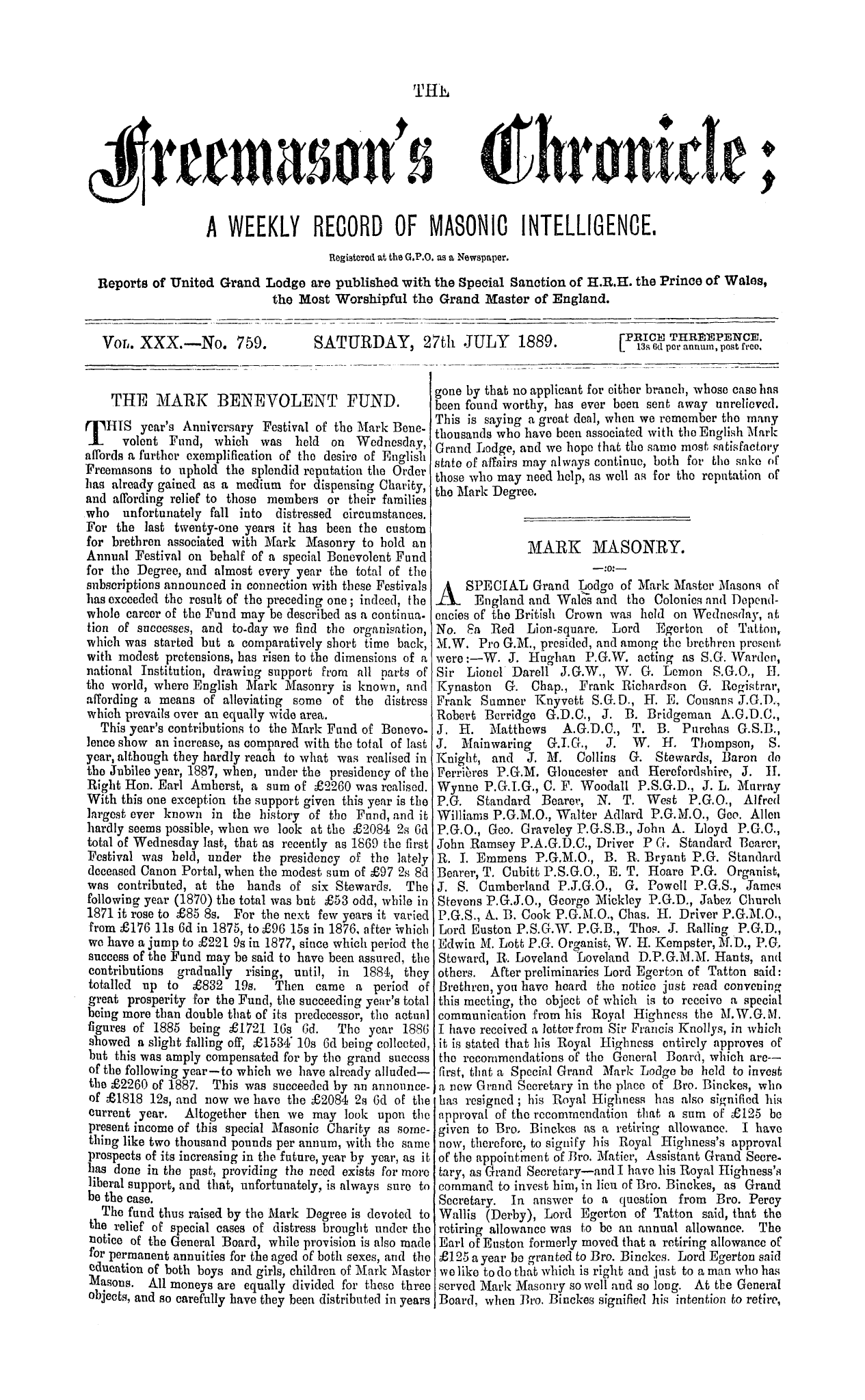 The Freemason's Chronicle