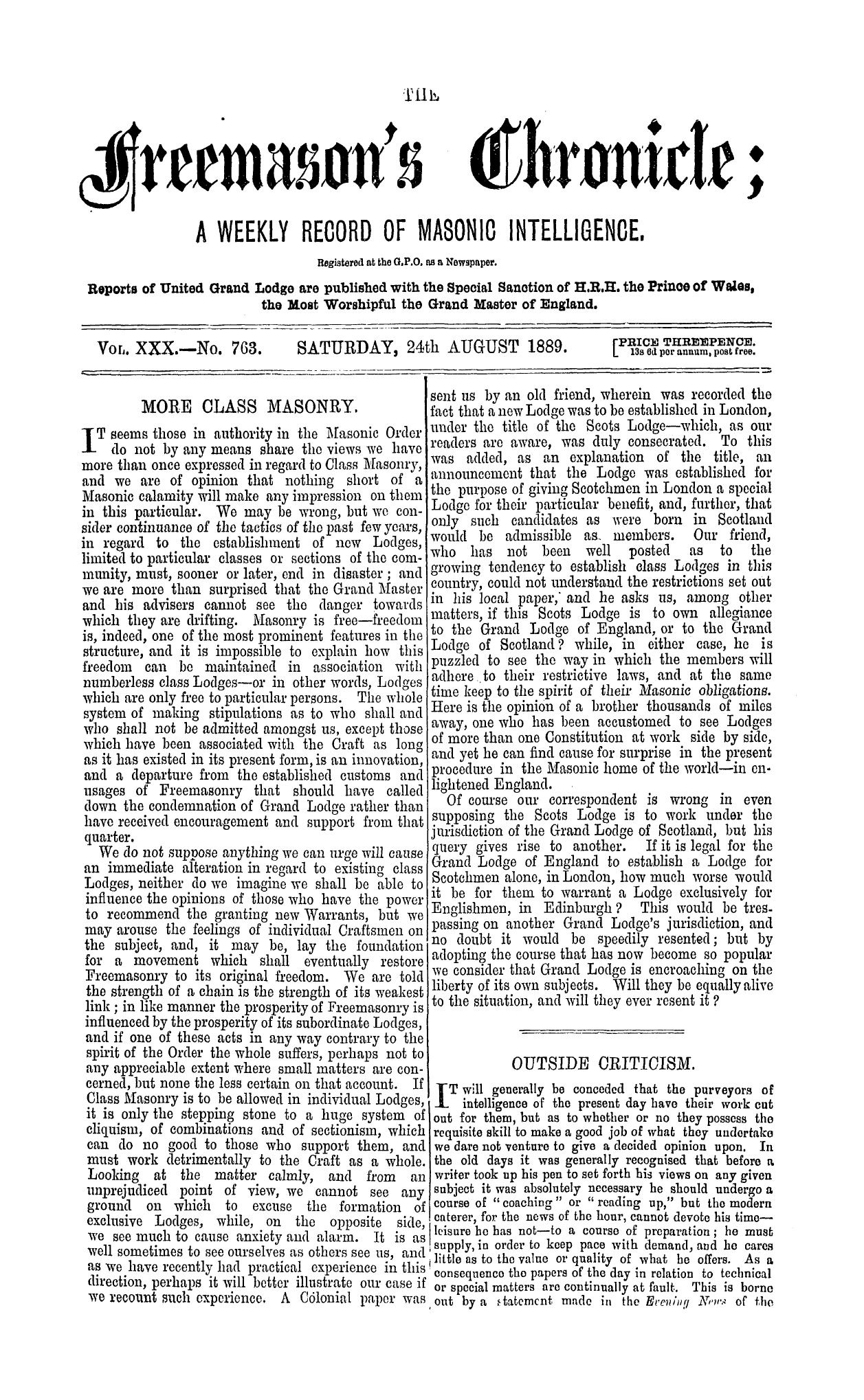The Freemason's Chronicle