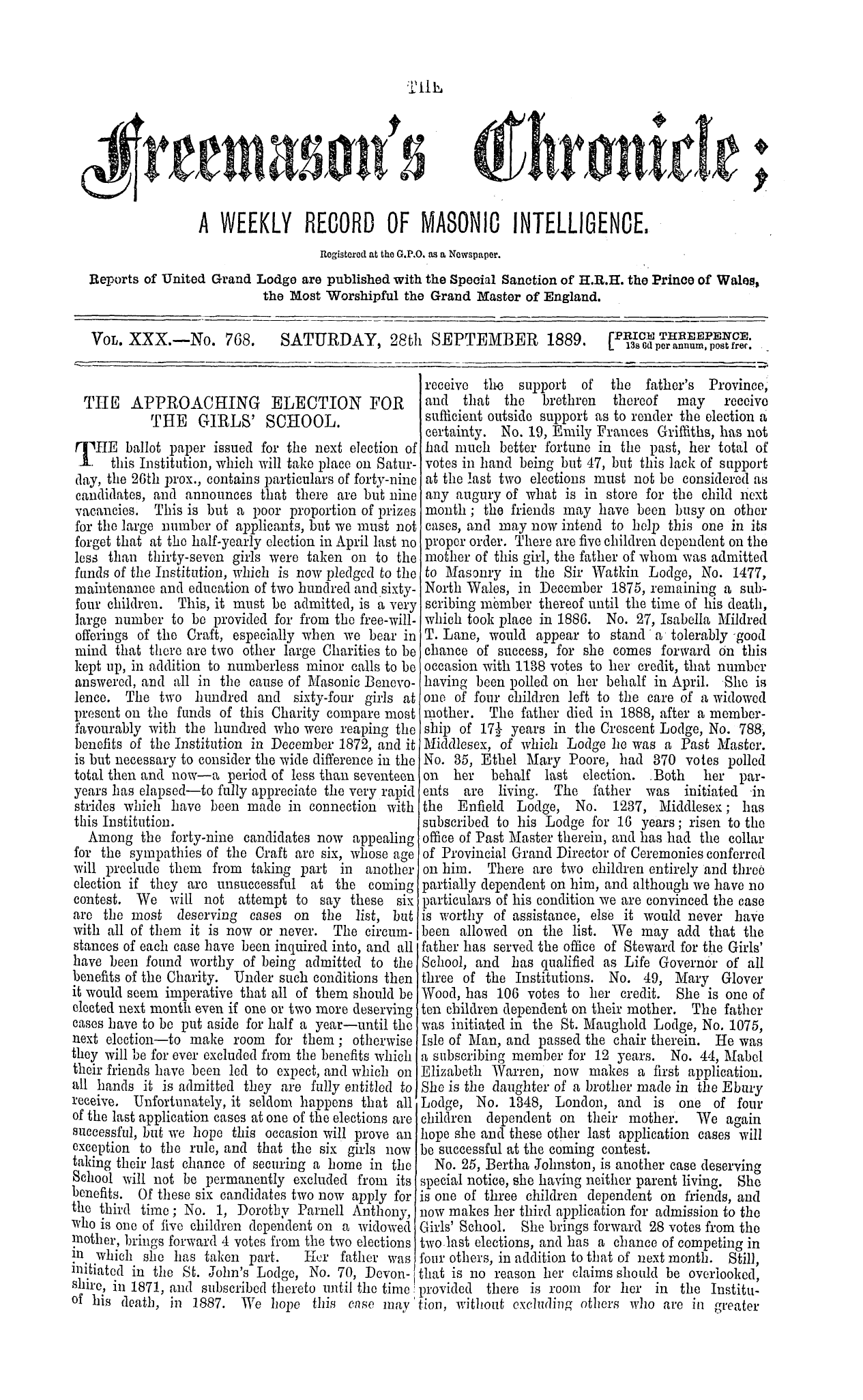 The Freemason's Chronicle
