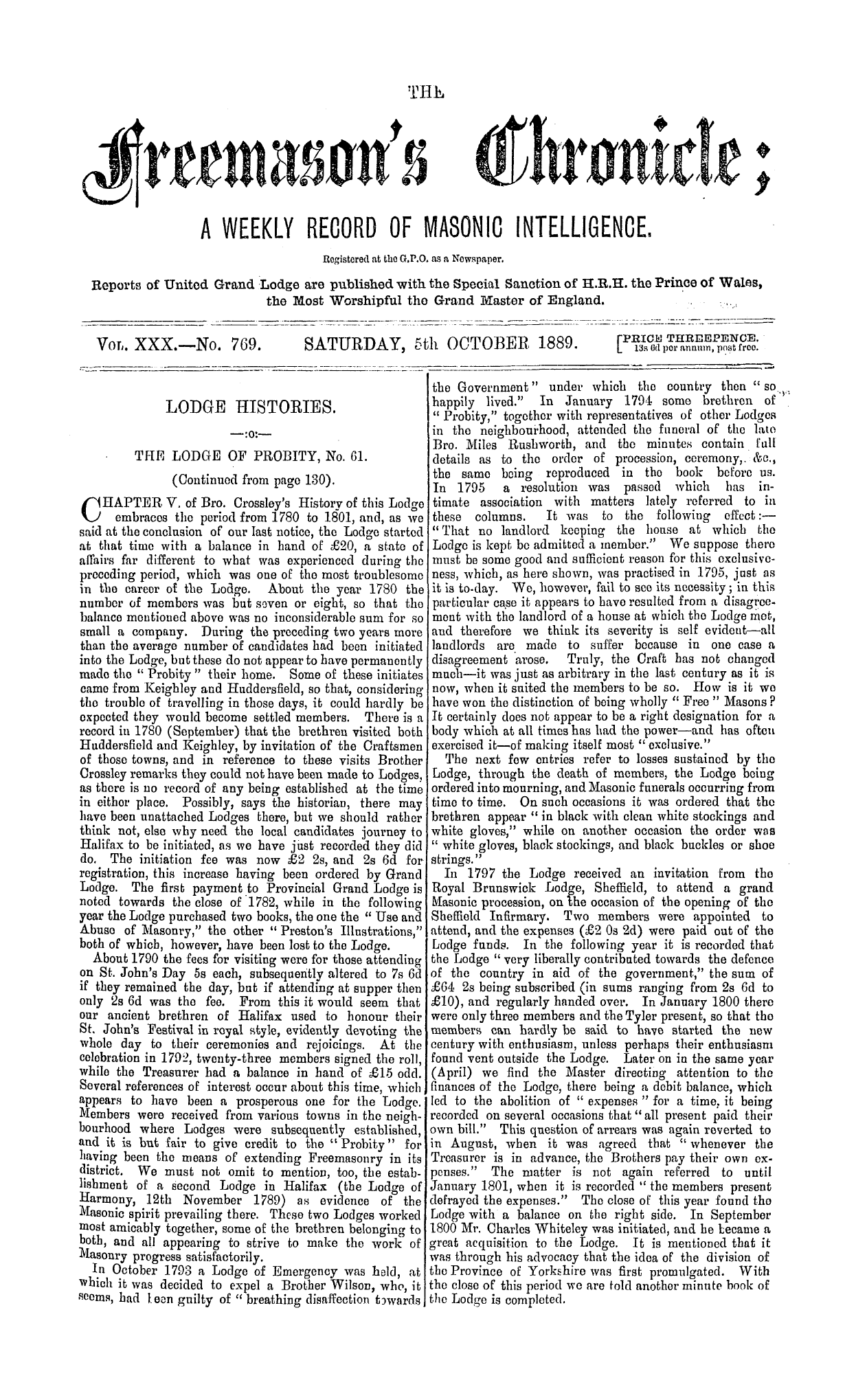 The Freemason's Chronicle