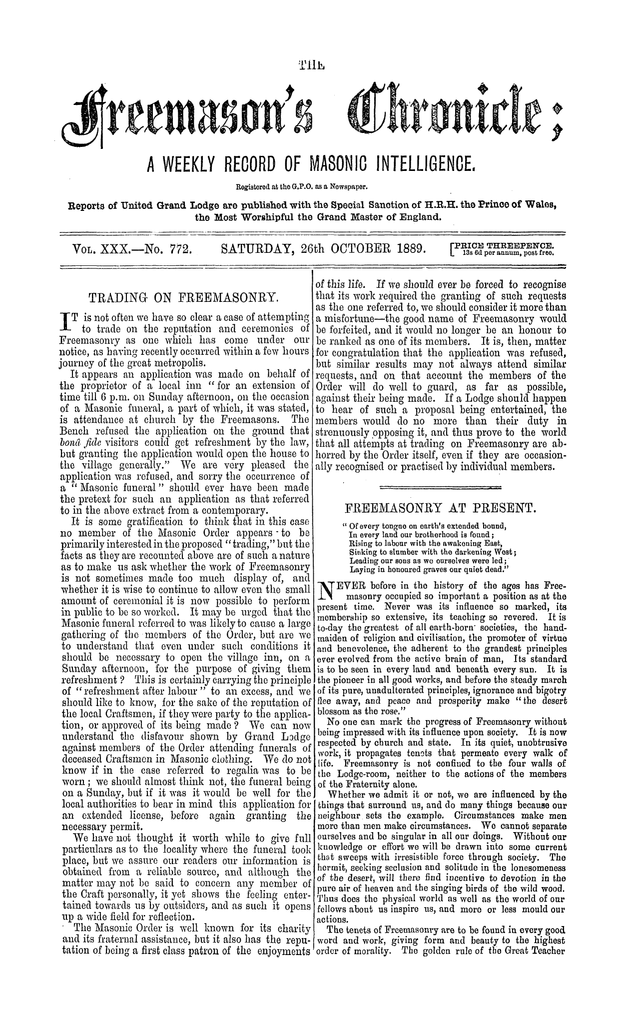 The Freemason's Chronicle