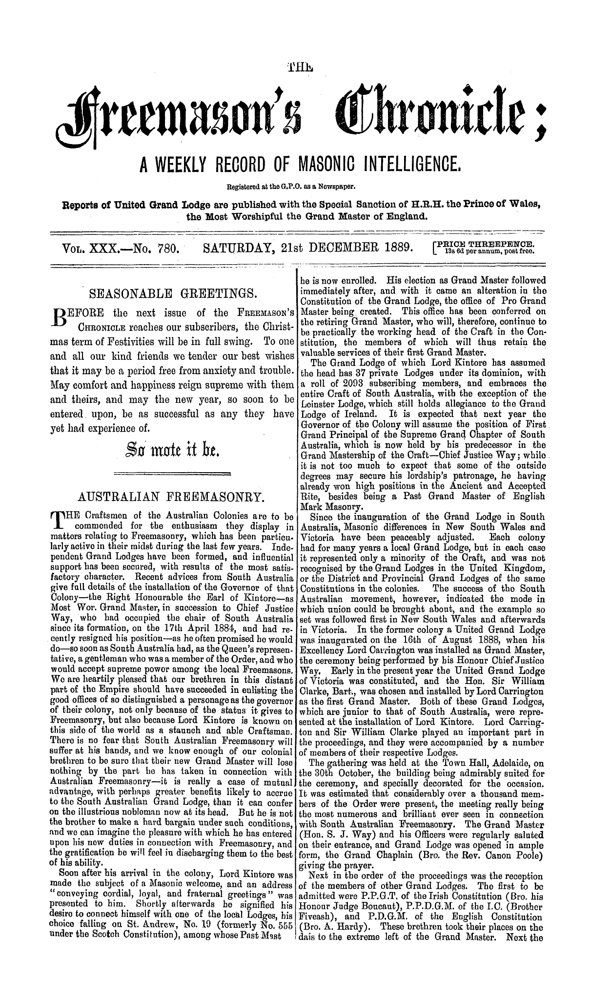 The Freemason's Chronicle