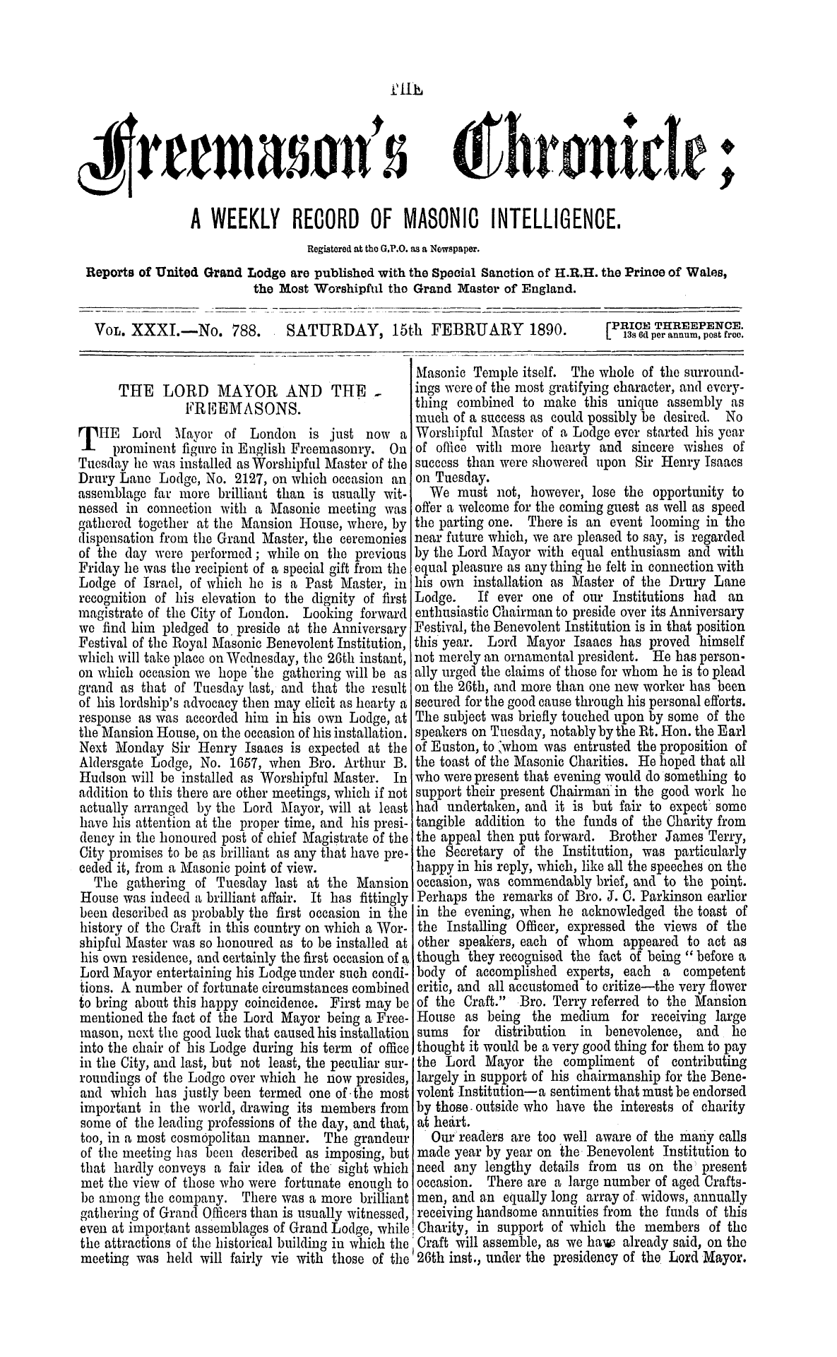 The Freemason's Chronicle