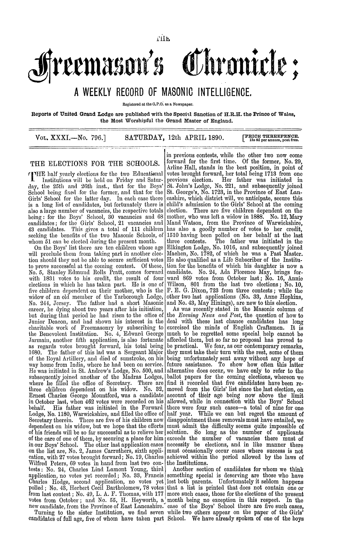 The Freemason's Chronicle