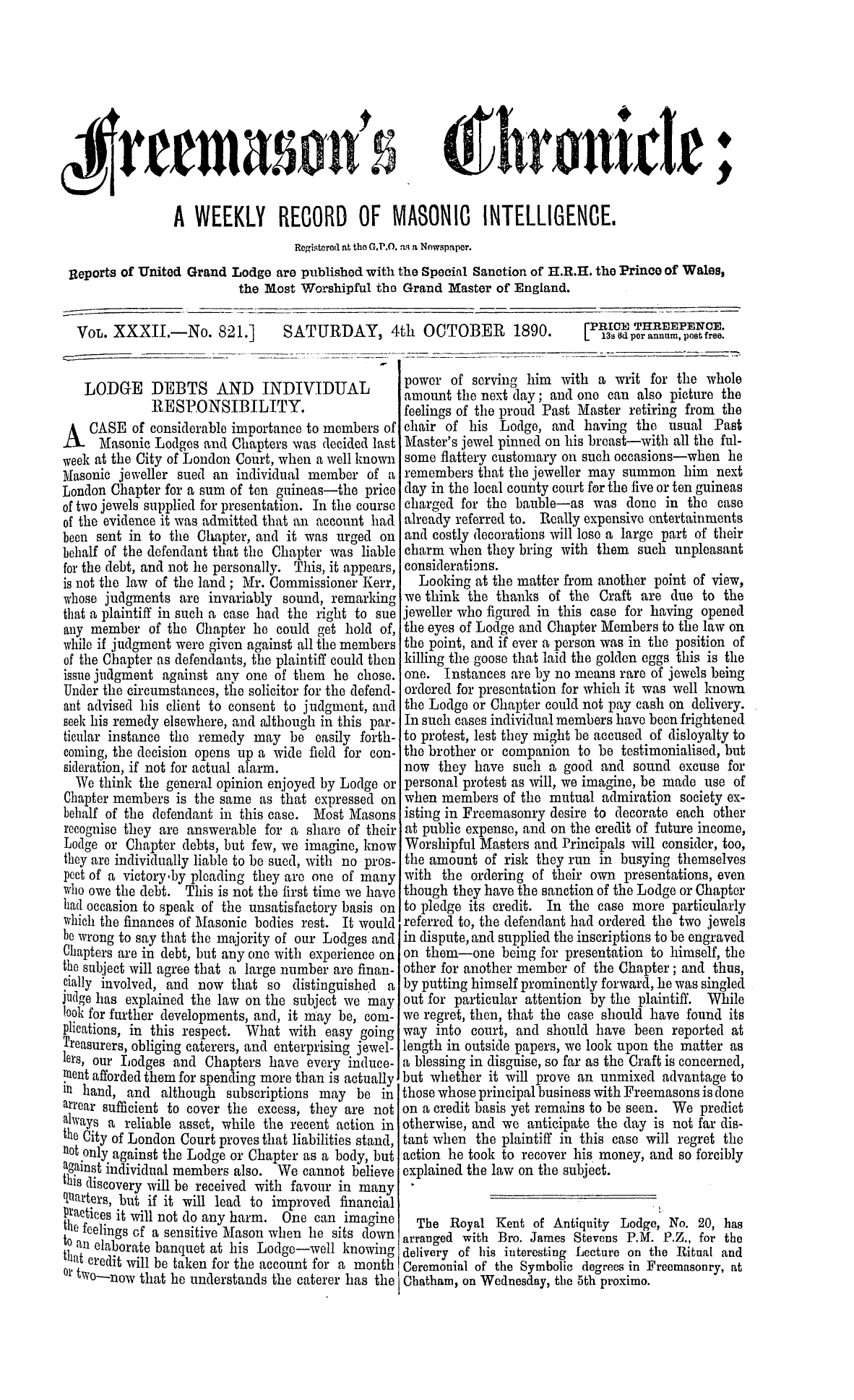 The Freemason's Chronicle