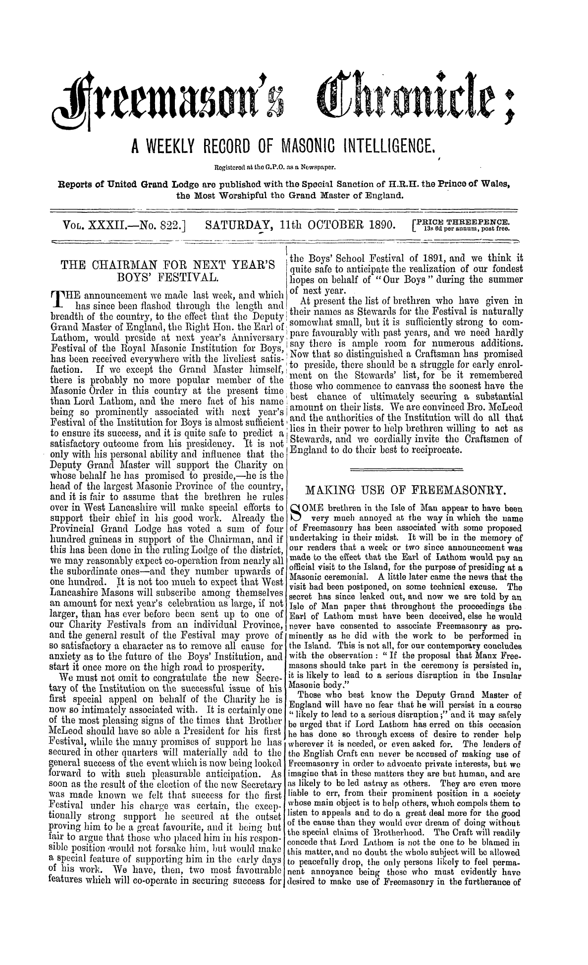 The Freemason's Chronicle
