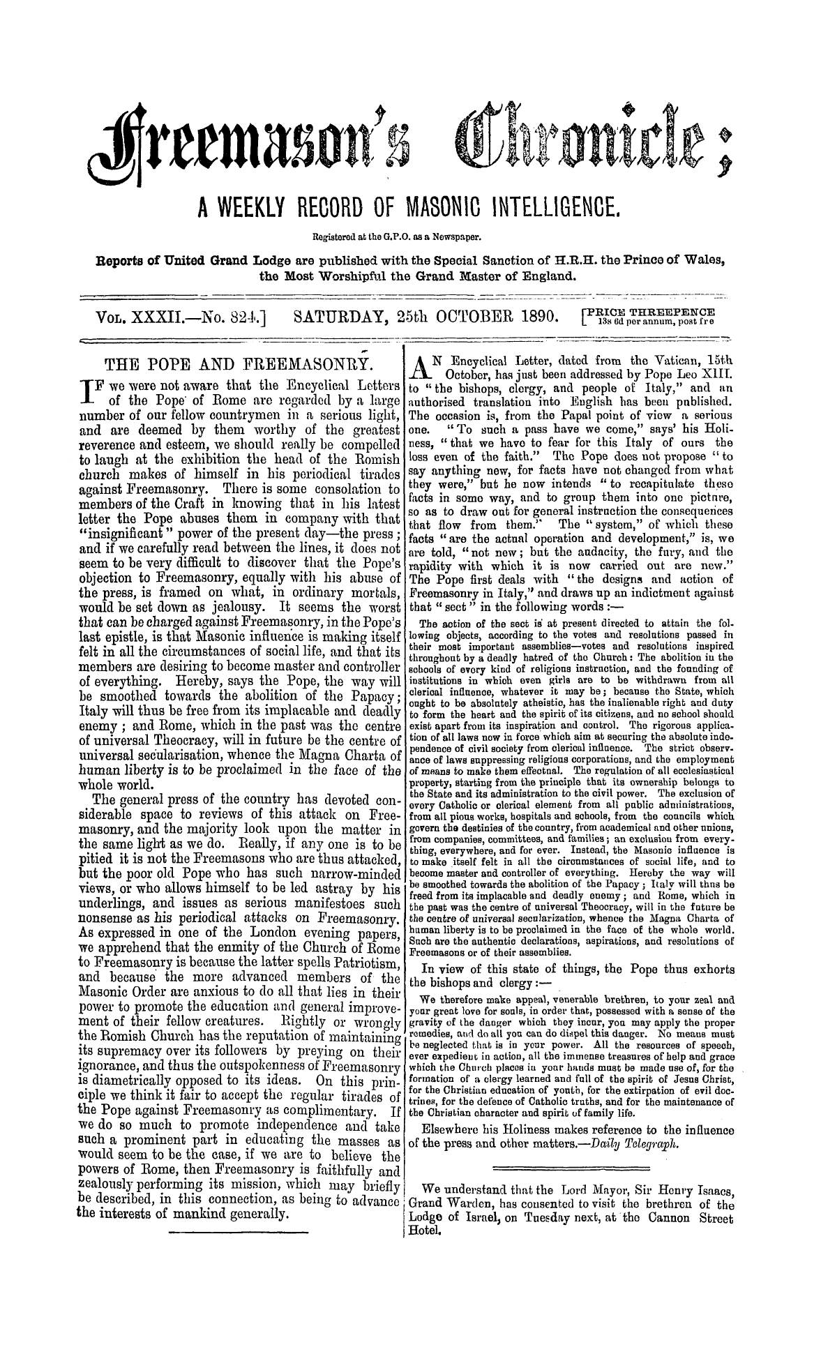The Freemason's Chronicle