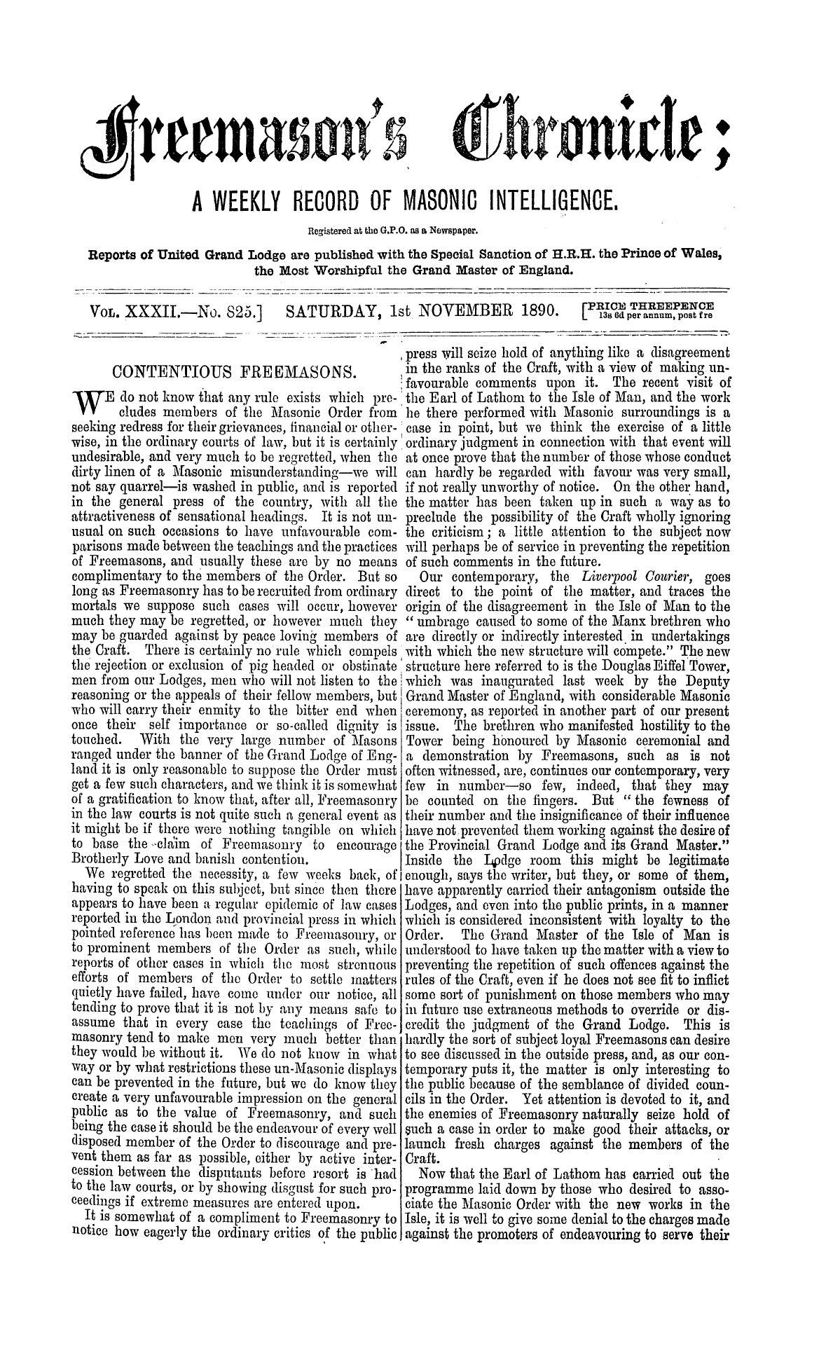The Freemason's Chronicle