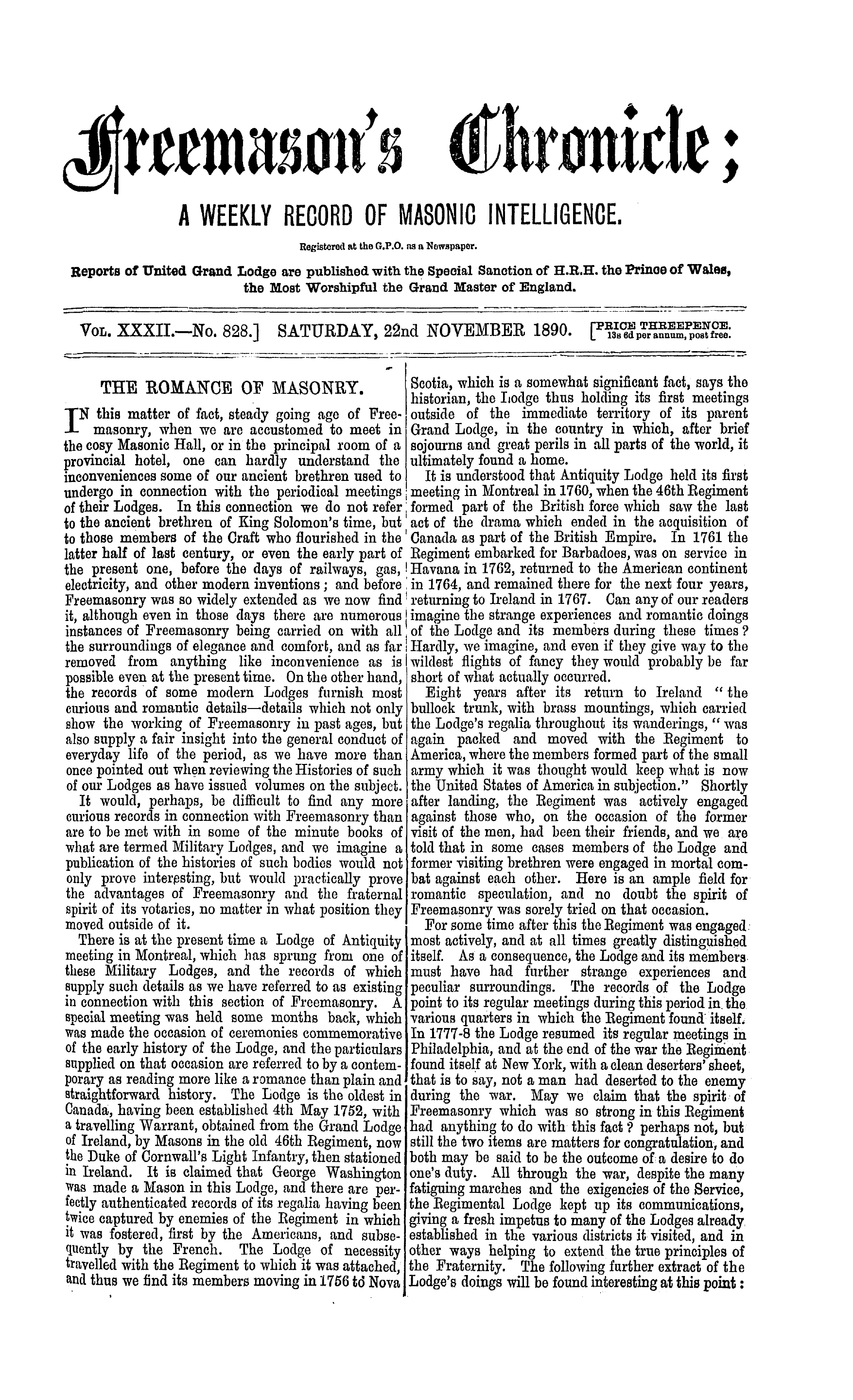 The Freemason's Chronicle