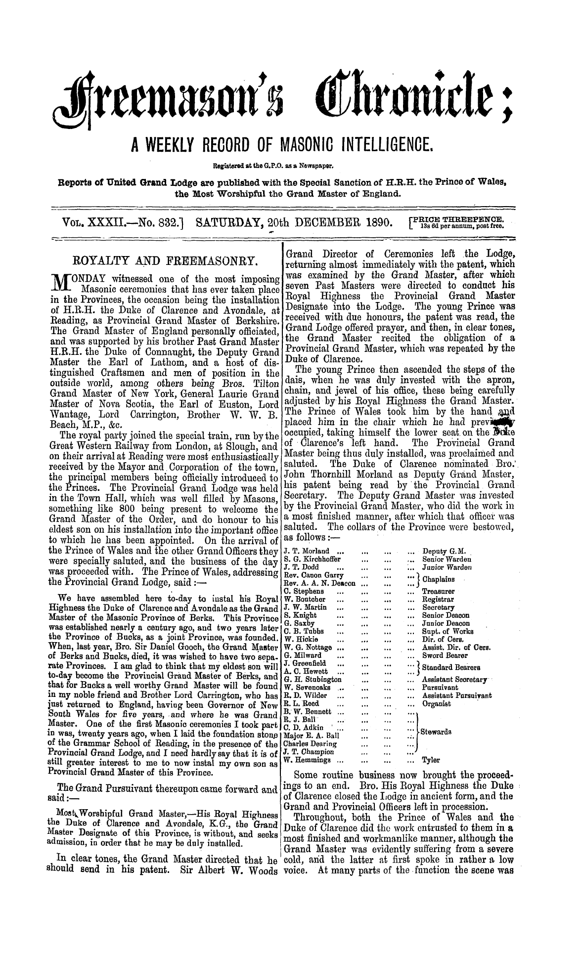 The Freemason's Chronicle