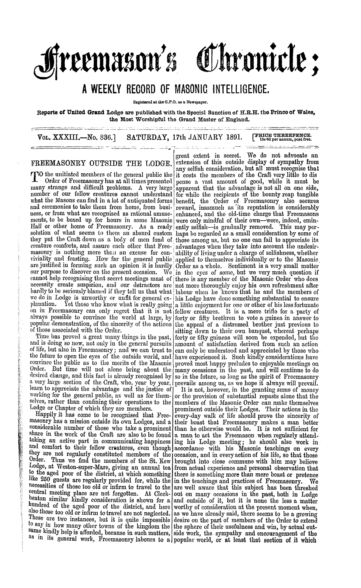 The Freemason's Chronicle