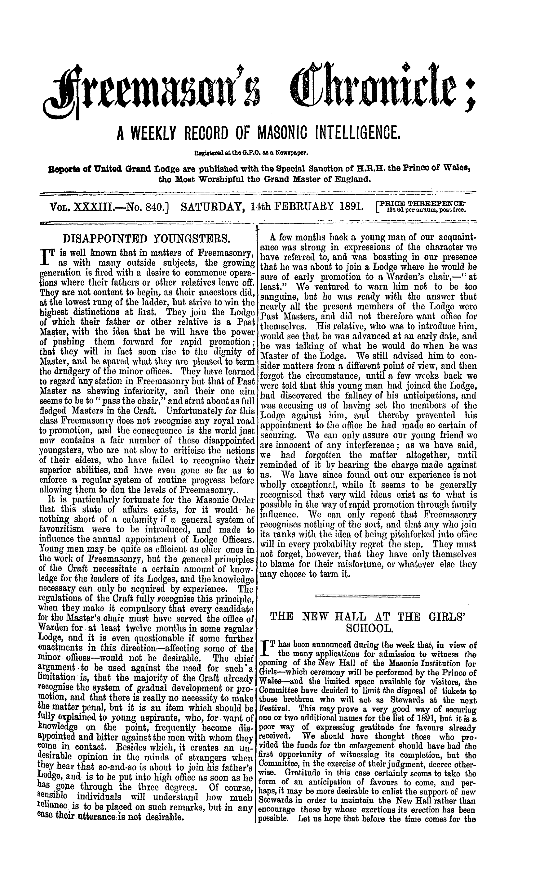 The Freemason's Chronicle