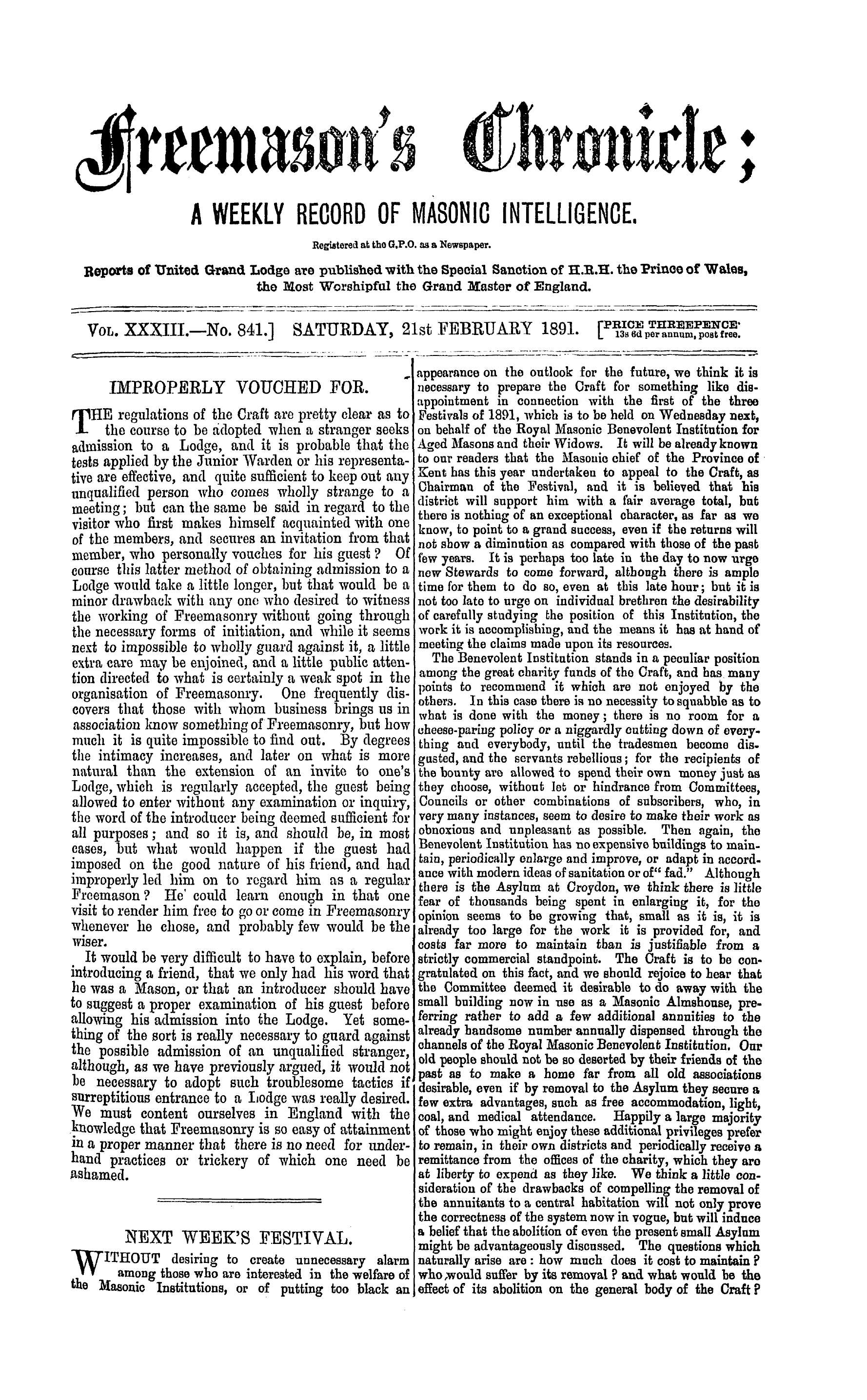 The Freemason's Chronicle