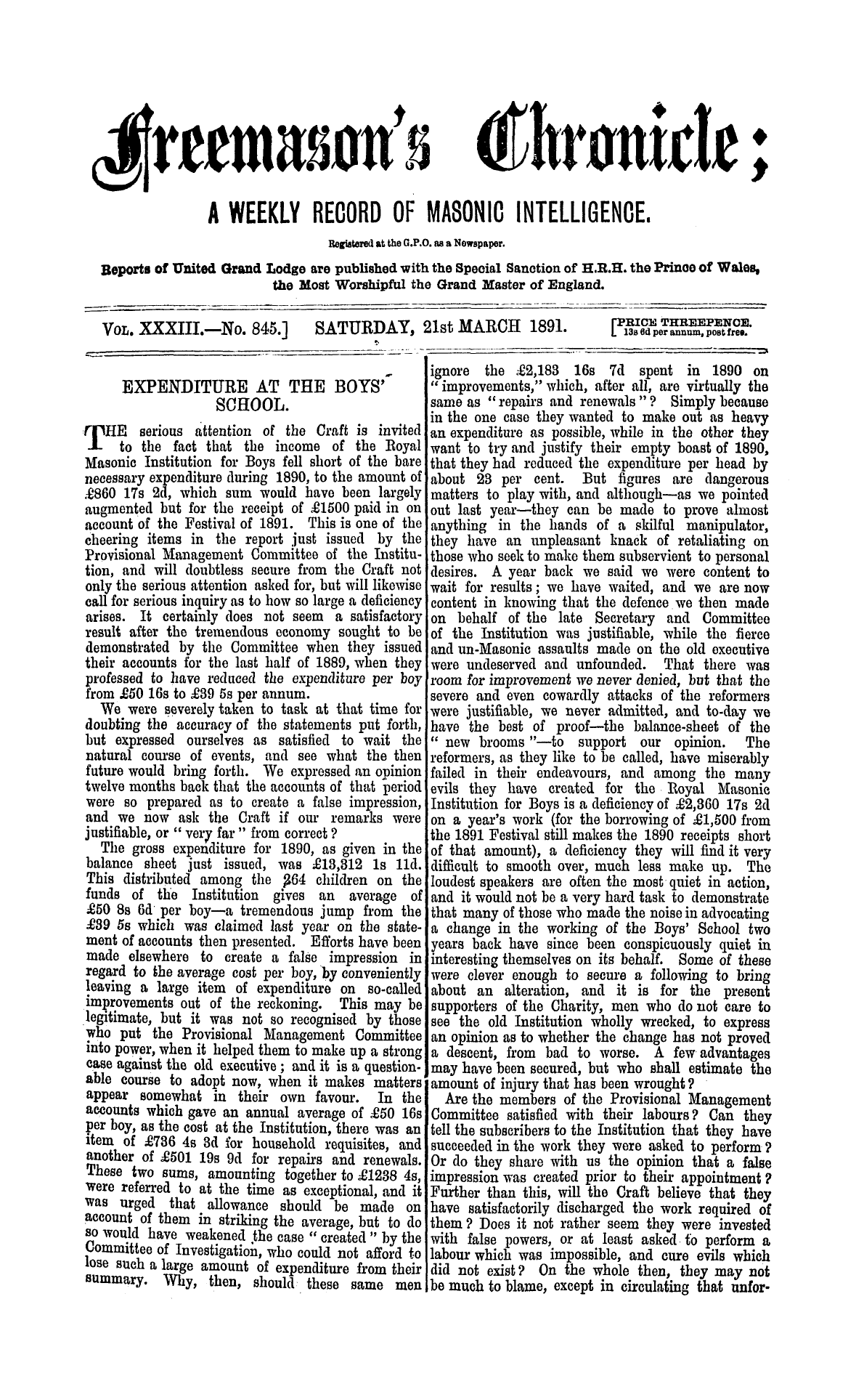 The Freemason's Chronicle
