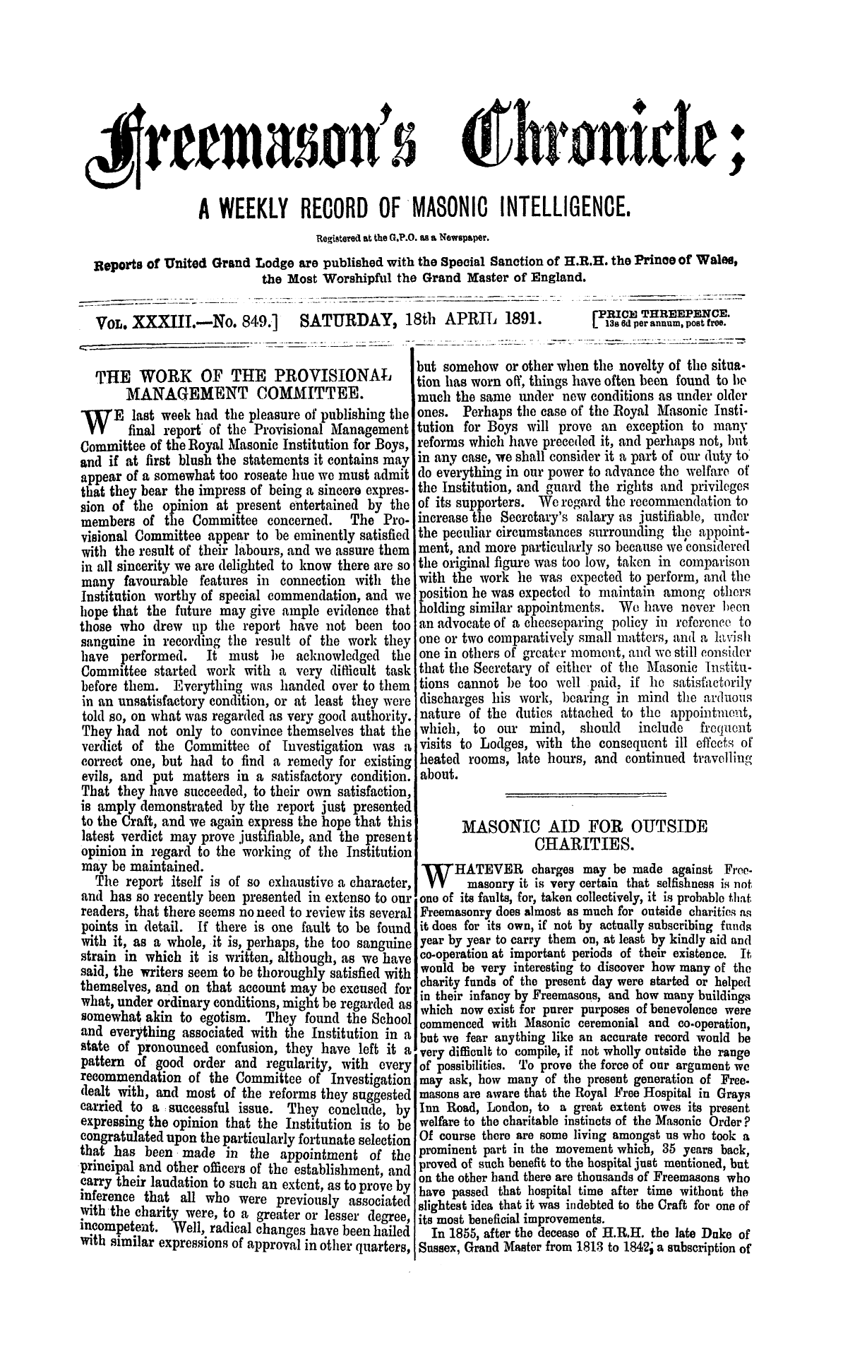 The Freemason's Chronicle