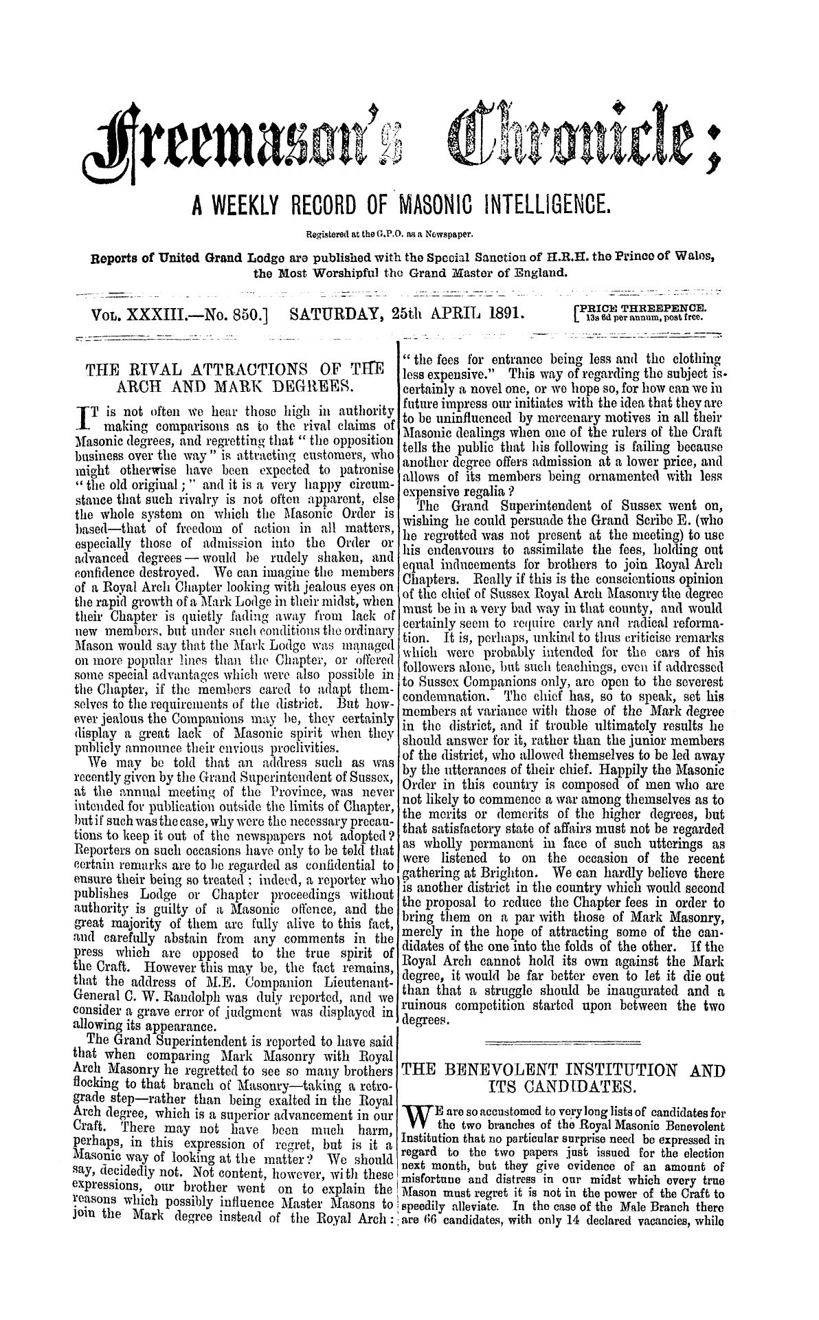 The Freemason's Chronicle