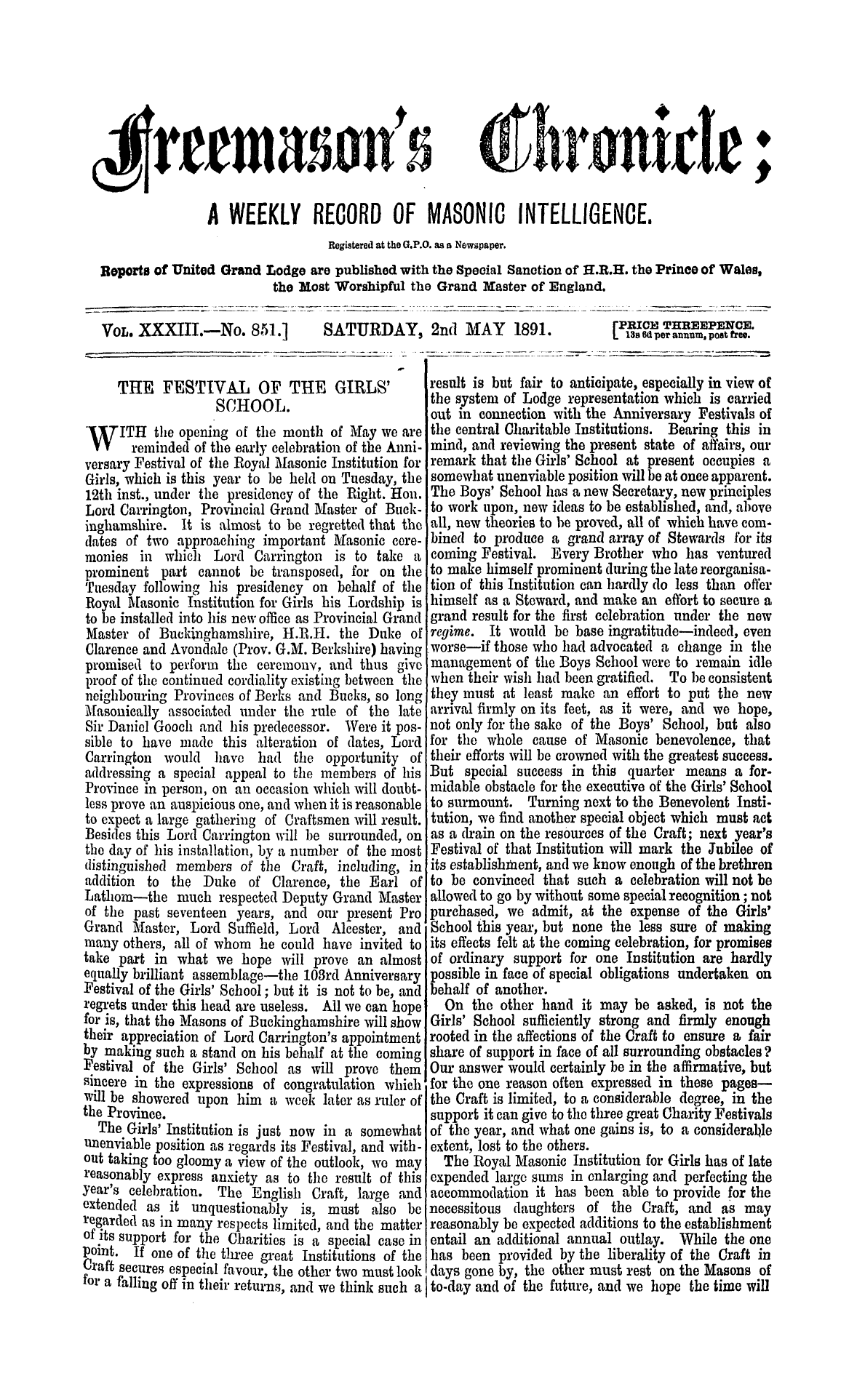 The Freemason's Chronicle