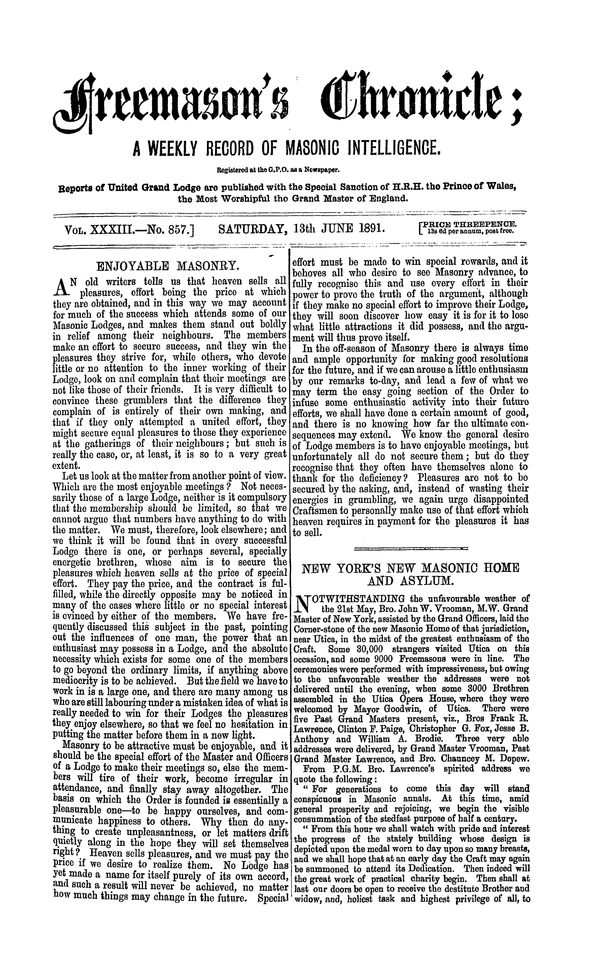 The Freemason's Chronicle