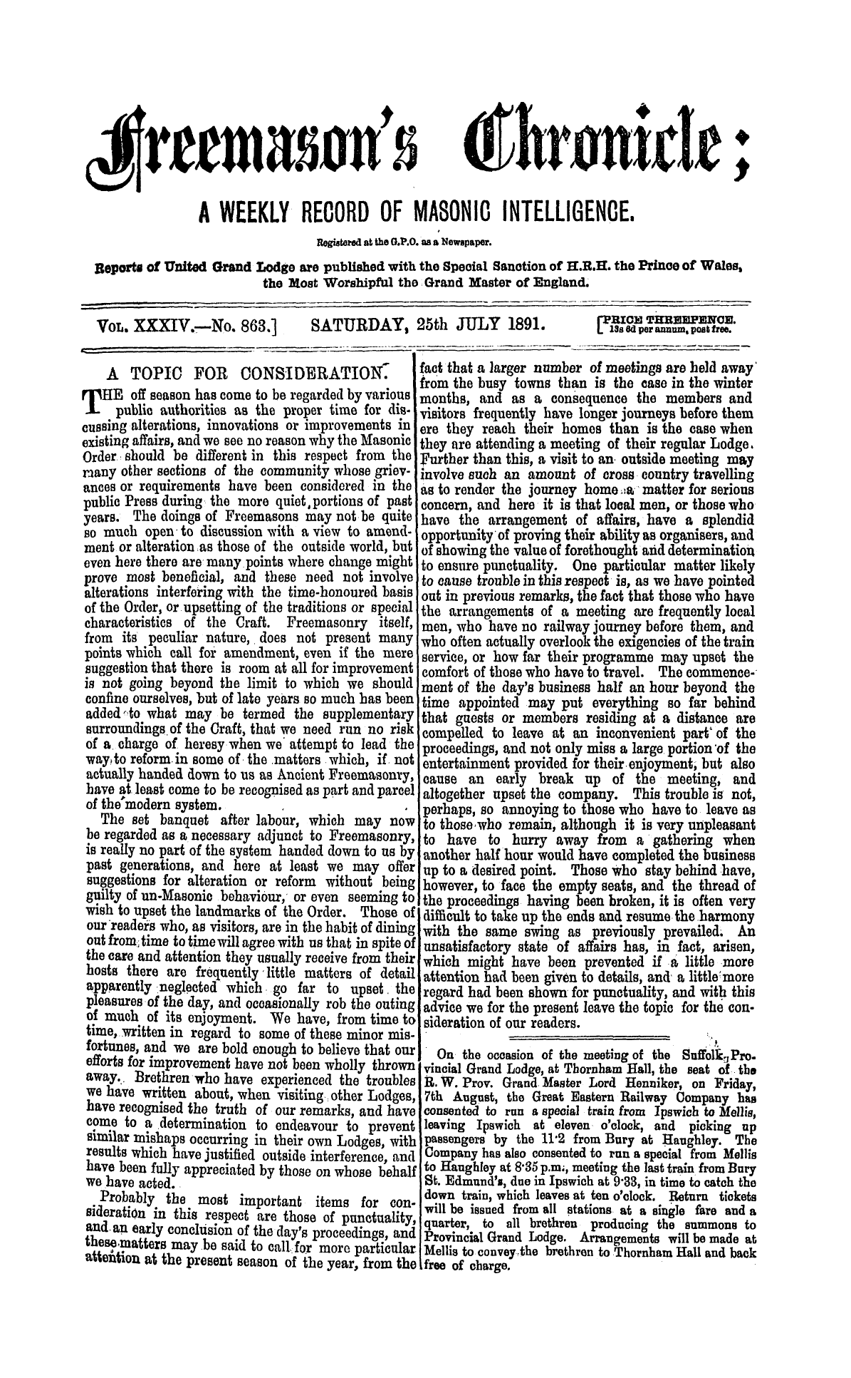 The Freemason's Chronicle