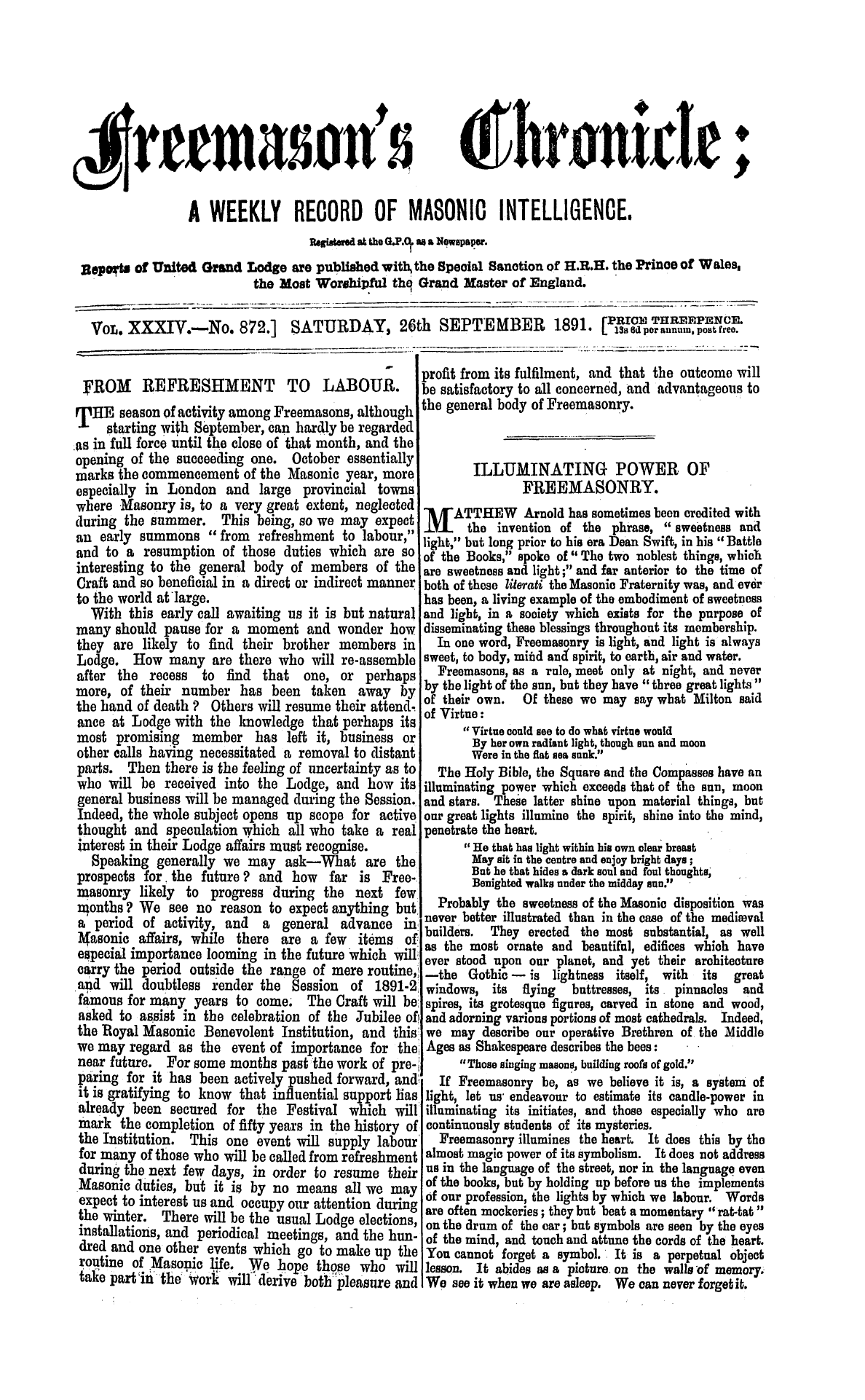 The Freemason's Chronicle