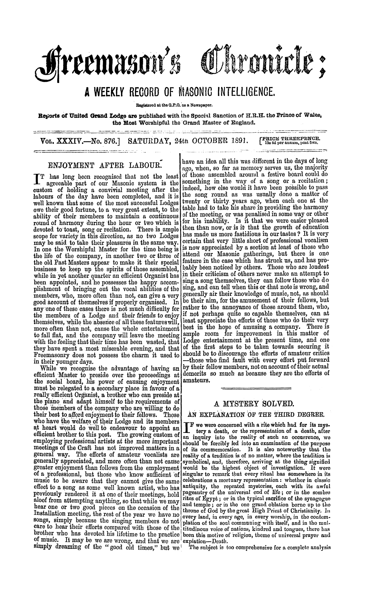 The Freemason's Chronicle