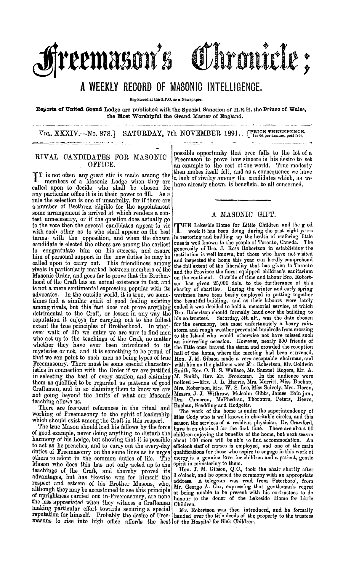 The Freemason's Chronicle