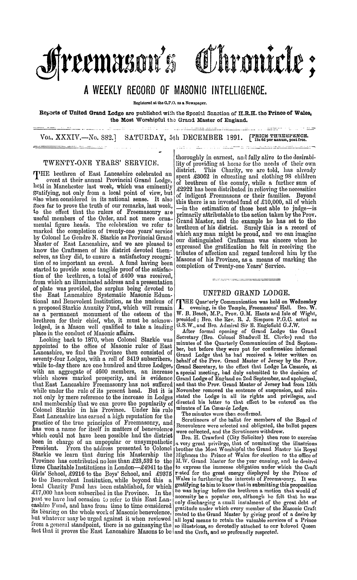 The Freemason's Chronicle
