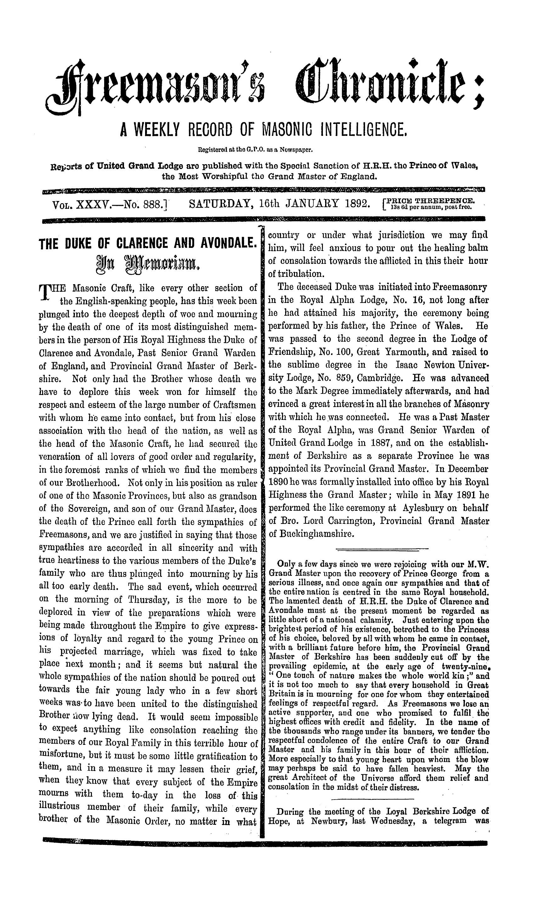 The Freemason's Chronicle
