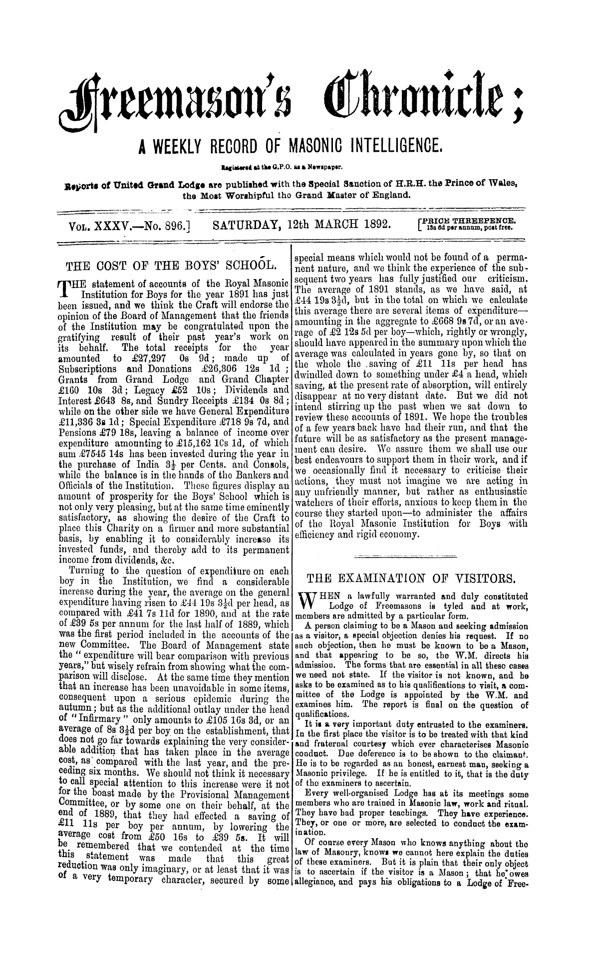 The Freemason's Chronicle