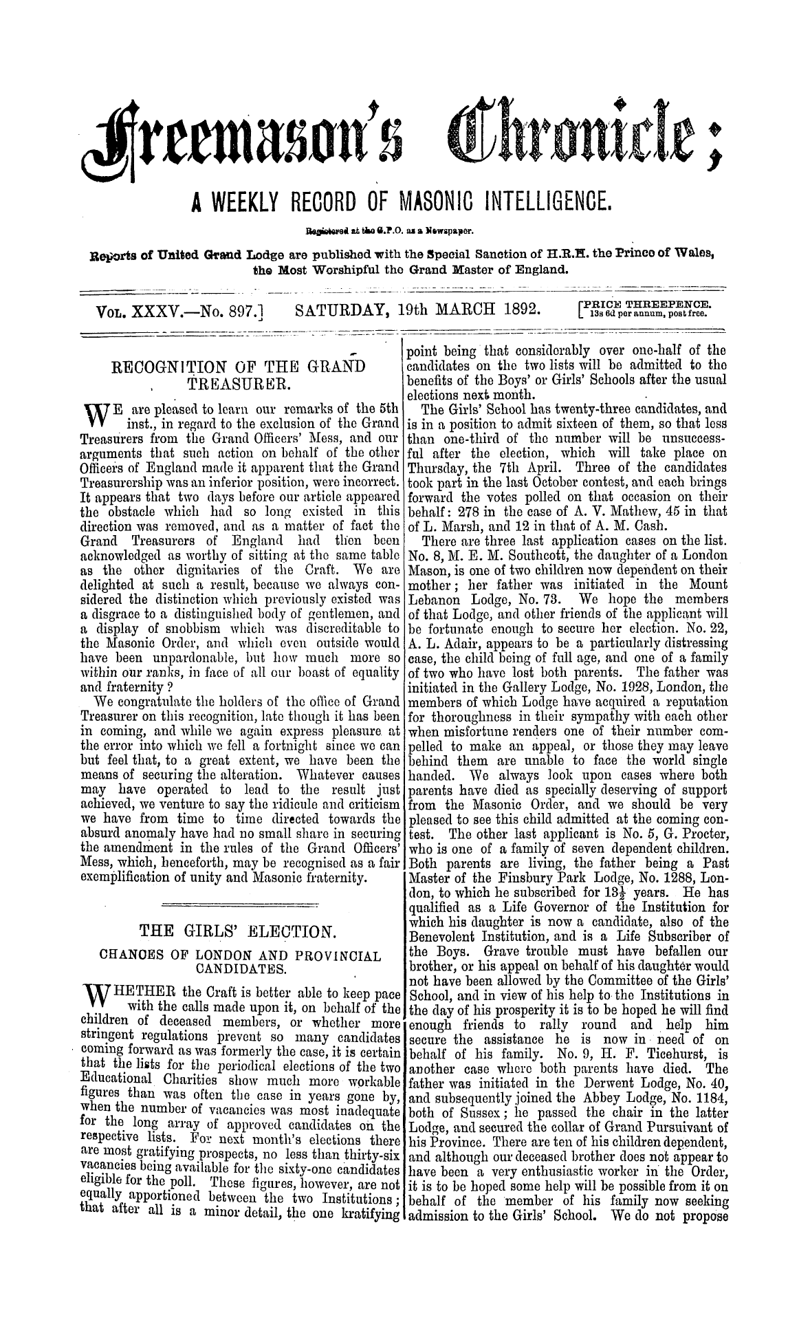 The Freemason's Chronicle